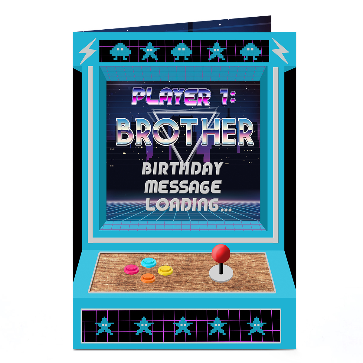 Birthday Card - Arcade Game Player 1, Brother