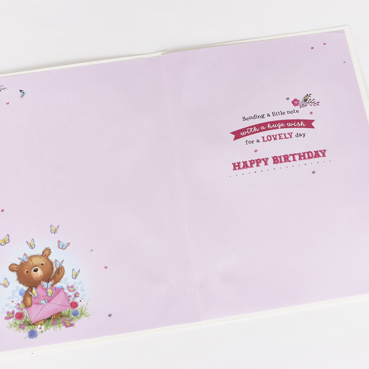 Birthday Card - Friend, Bear & Butterflies