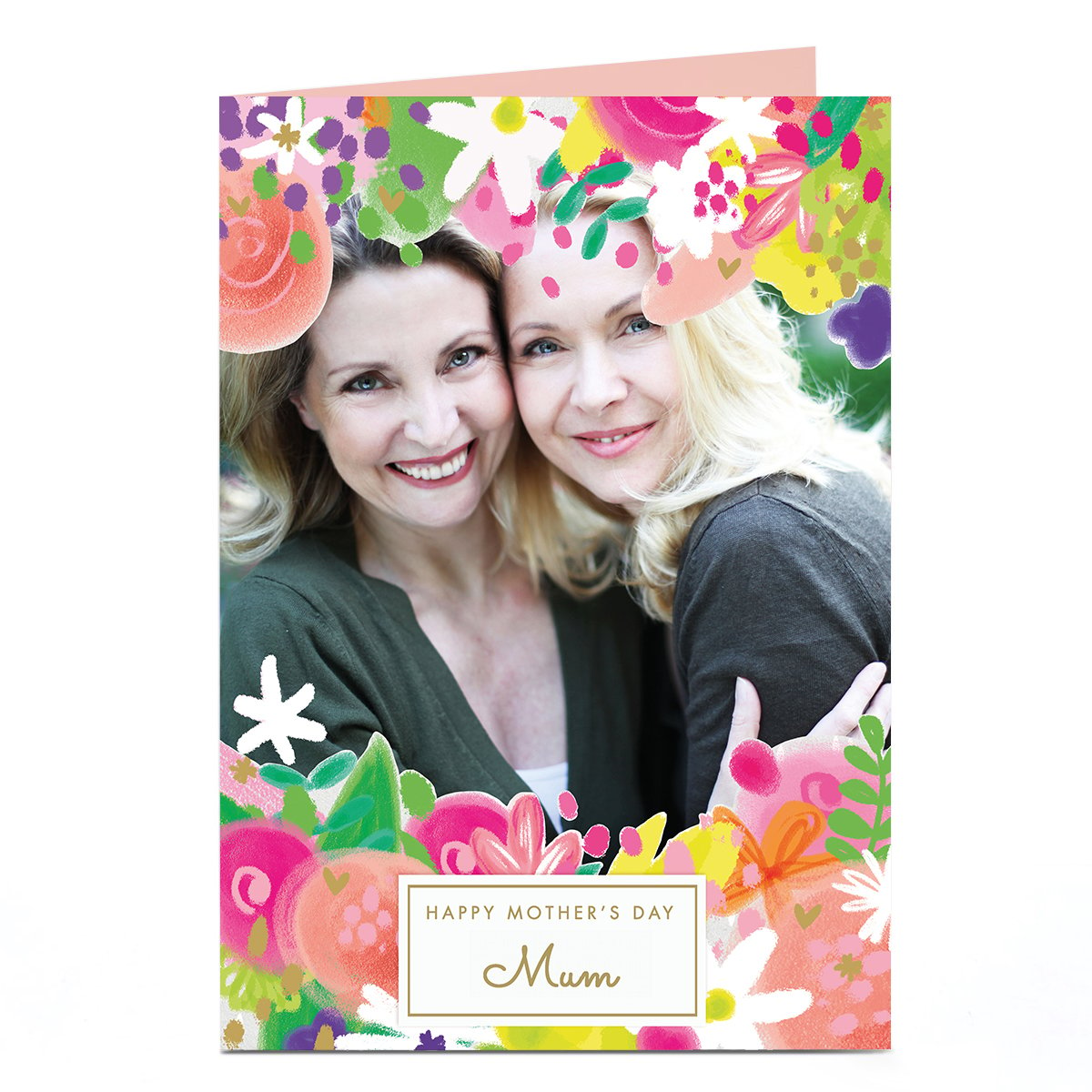 Photo Mother's Day Card - Floral Edges, Mum