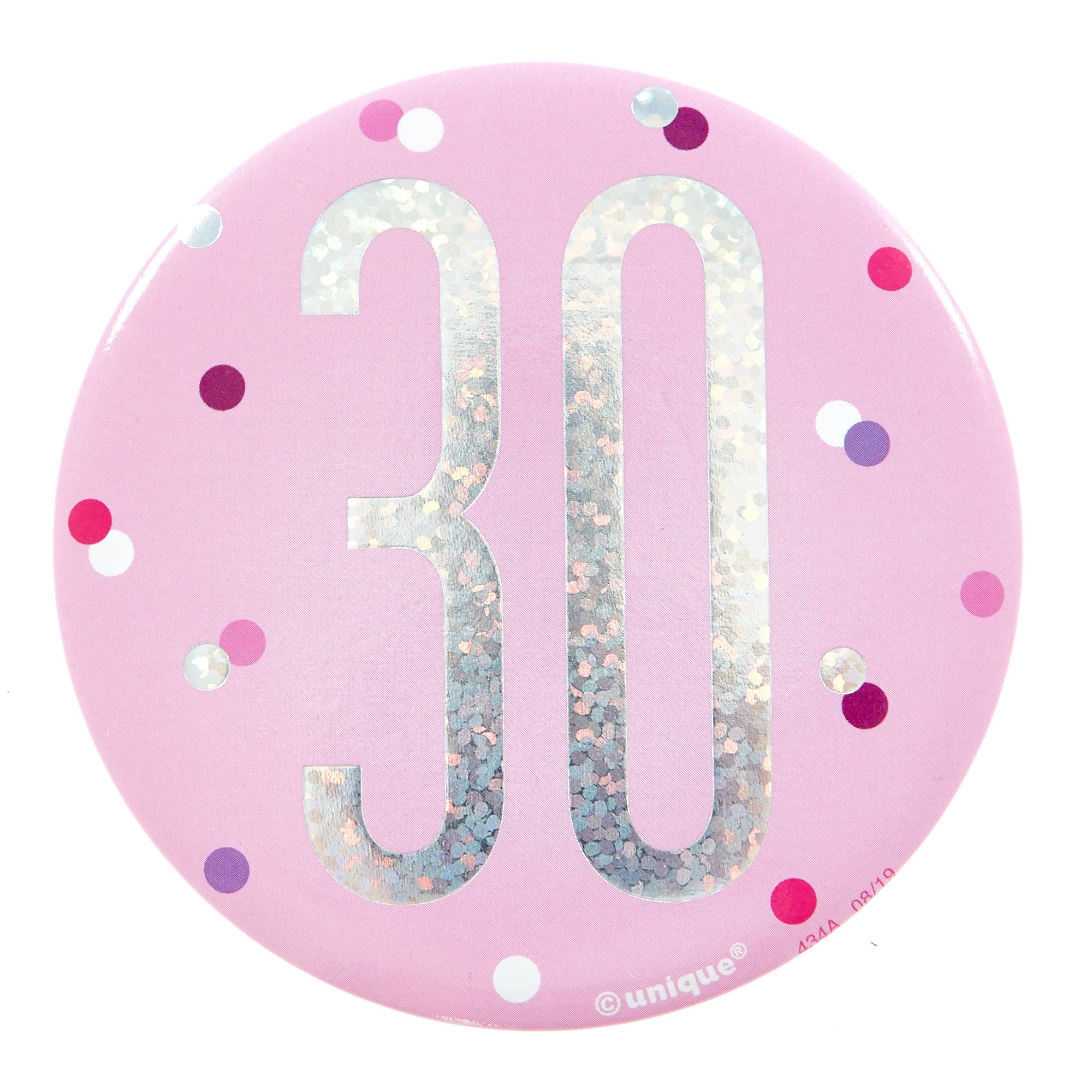 Pink 30th Birthday Party Accessories - 6 Pieces 