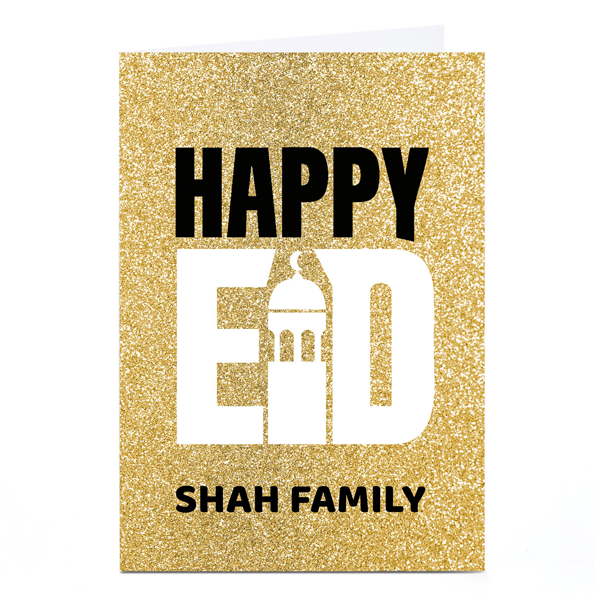Personalised Roshah Designs Eid Card - Gold Happy Eid