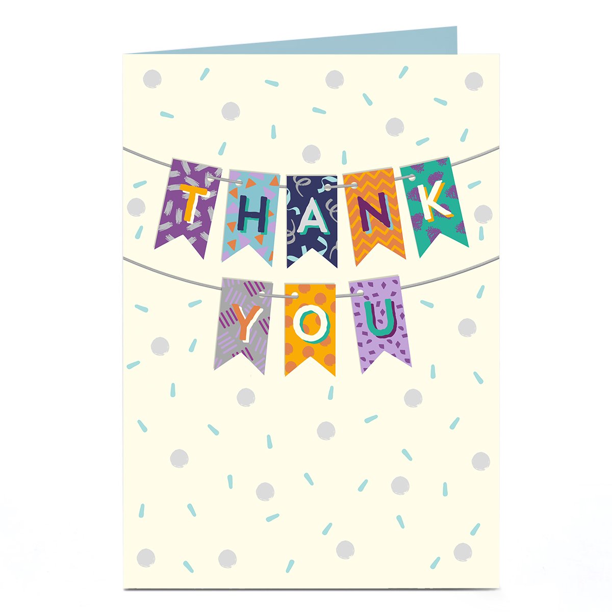 Personalised Thank You Card - Colourful Bunting