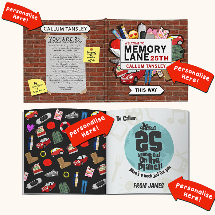 Personalised Book - Memory Lane 25th Birthday