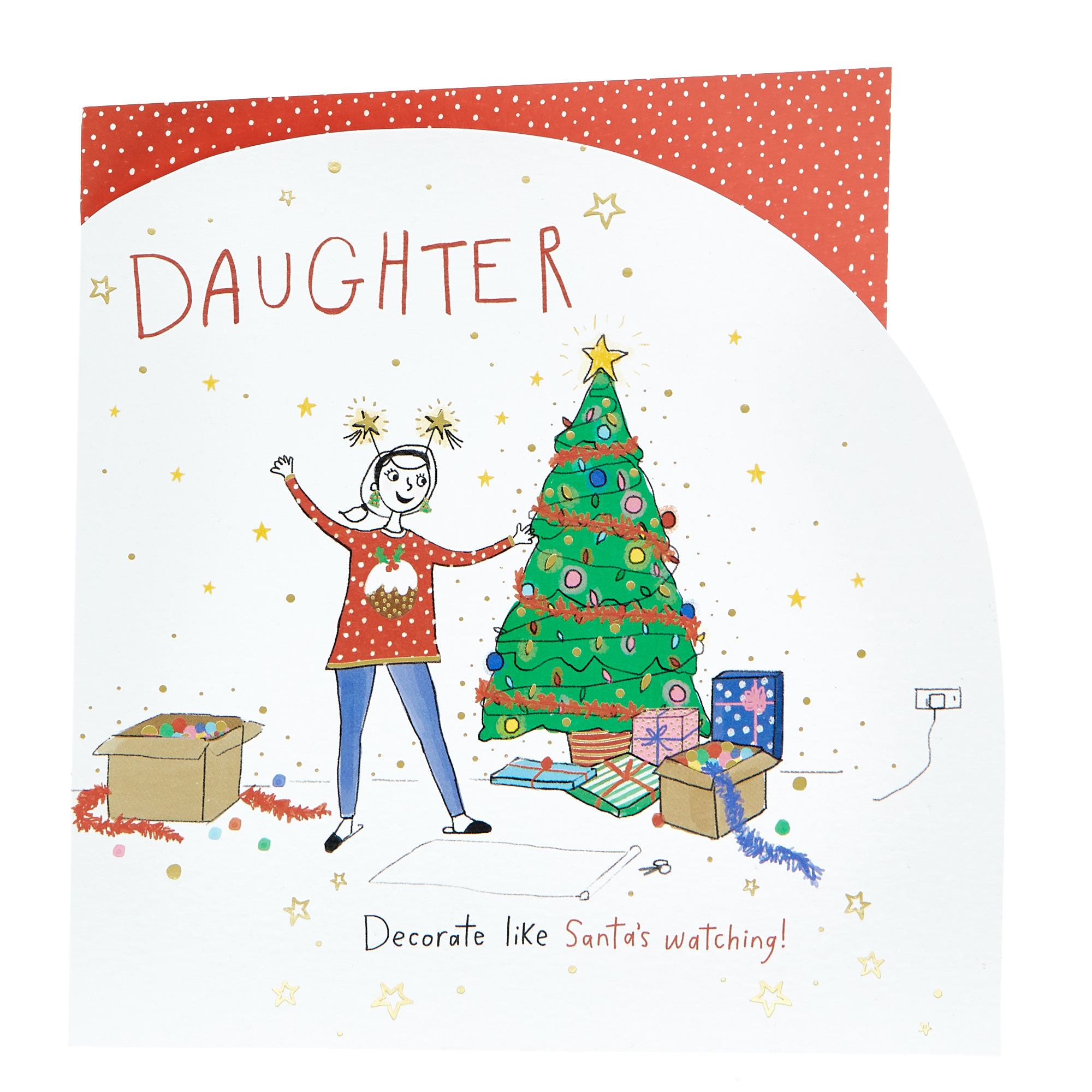 Christmas Card - Daughter, Like Santa's Watching