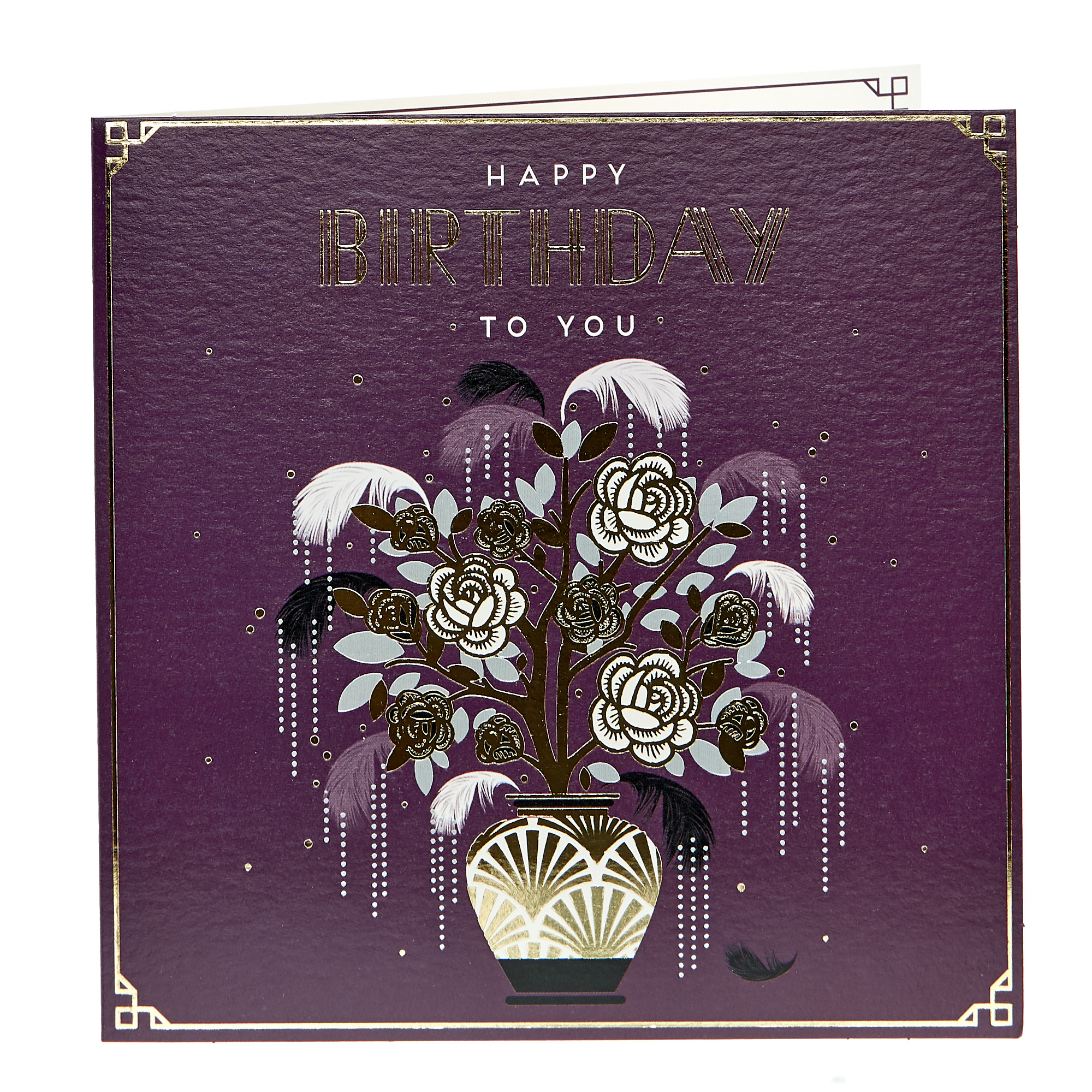 Birthday Card - Art Deco Floral Vase