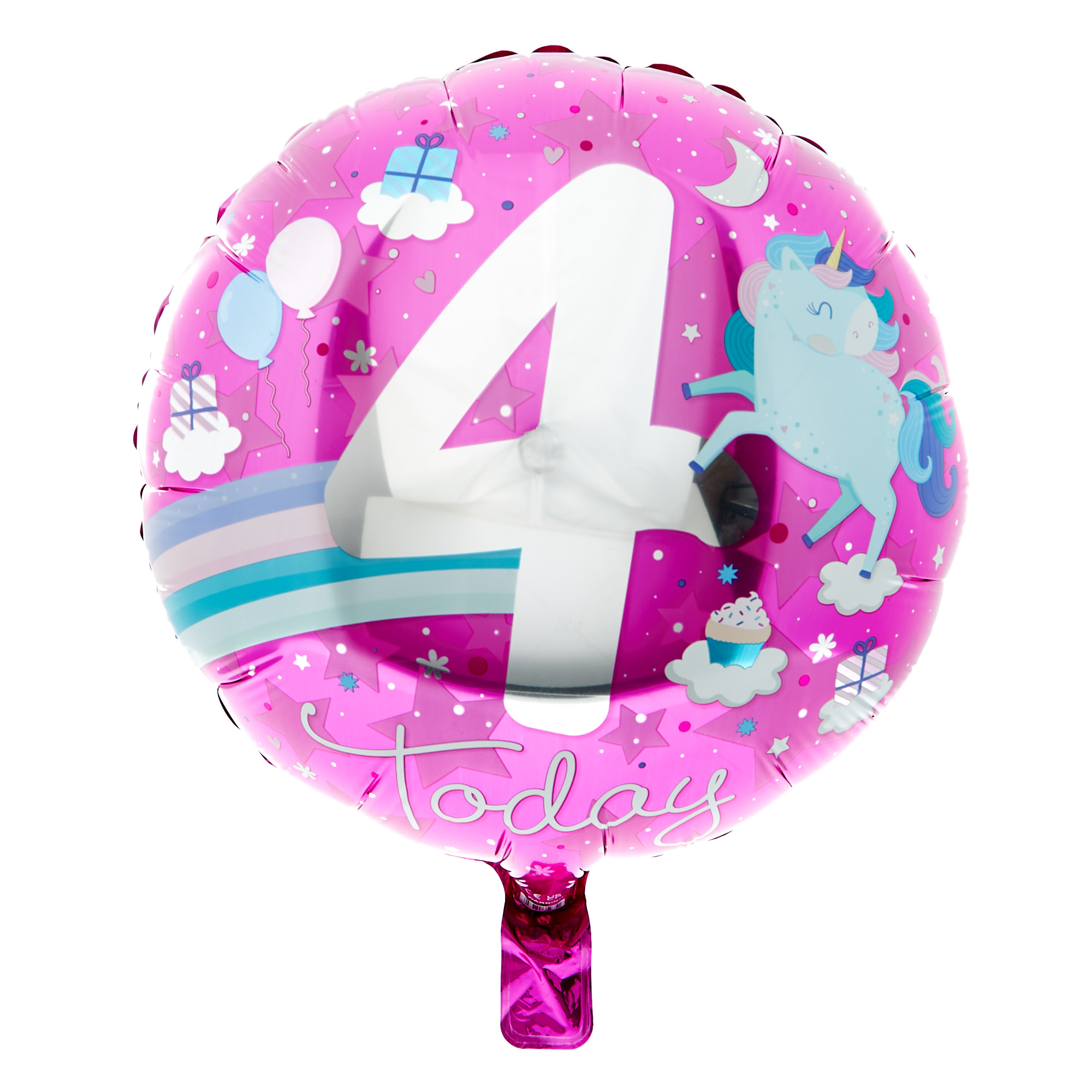 Unicorn 4th Birthday Balloon Bouquet - DELIVERED INFLATED!