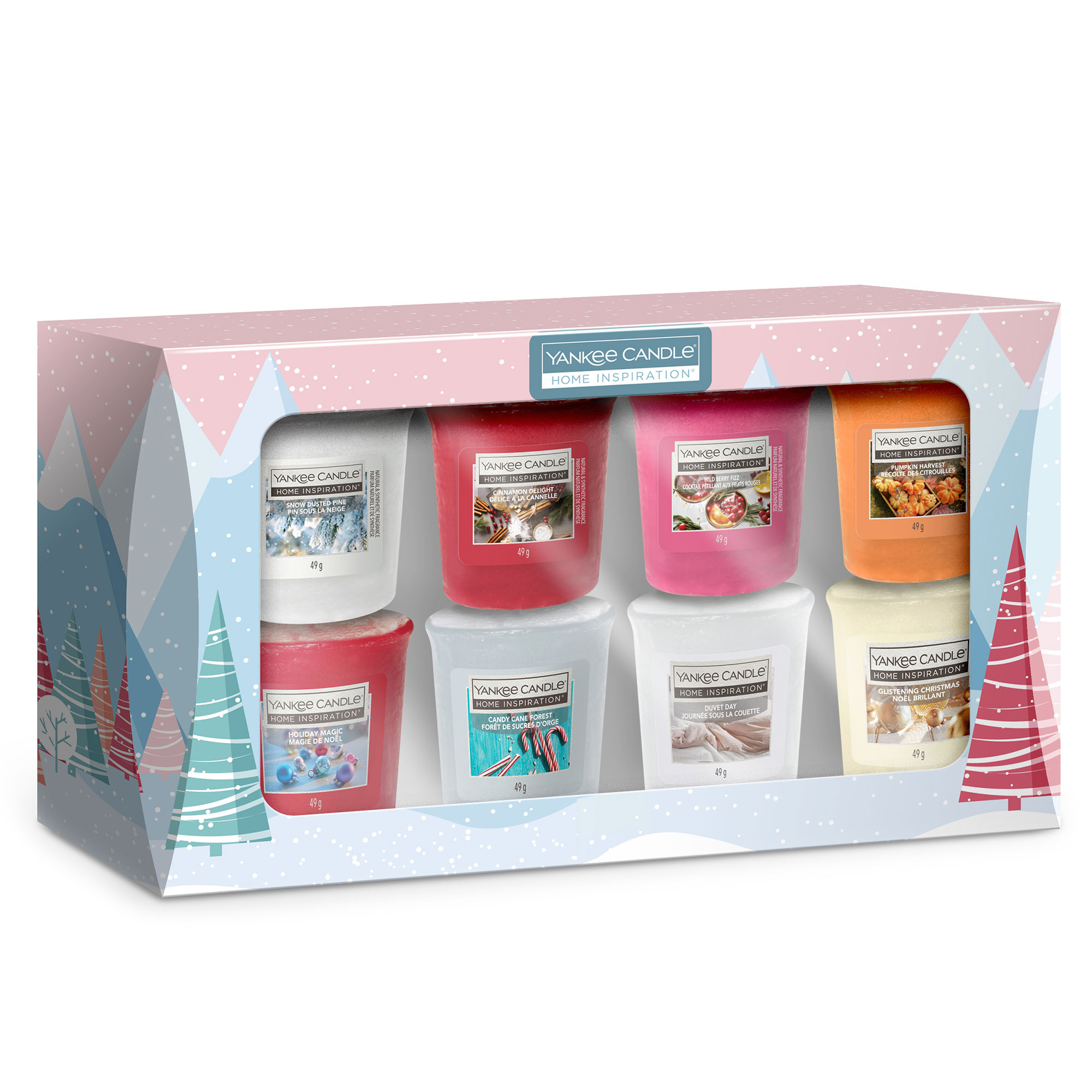 Yankee Candle Home Inspiration Votive Christmas Gift Set of 8 Candles