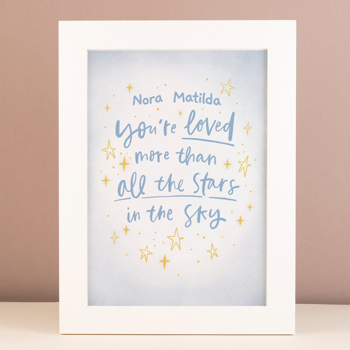 Personalised Loved More Than All The Stars In The Sky Framed Print