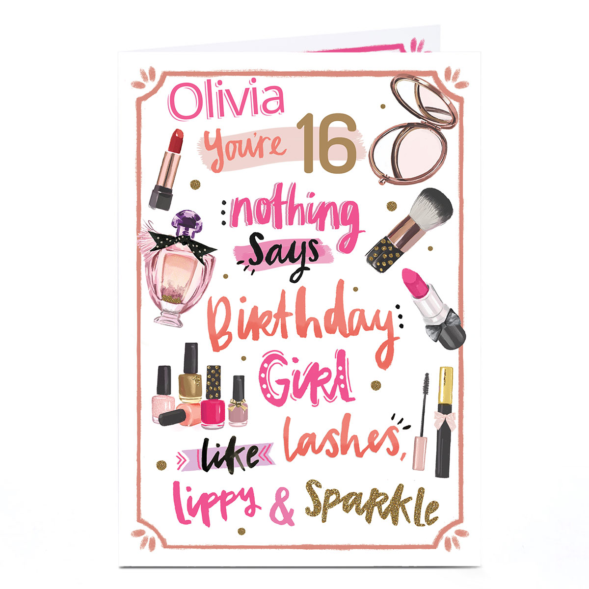 Personalised Editable Age Birthday Card - Girly Birthday Girl