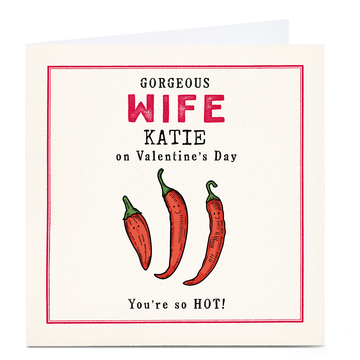 Personalised Shout! Valentine's Day Card - Wife Chillies