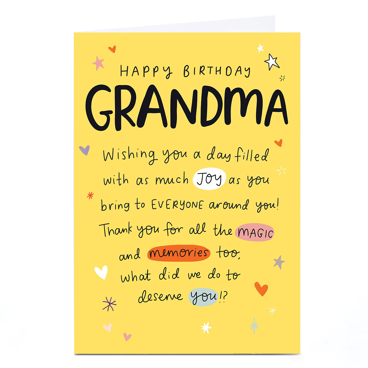 Birthday Card - All The Magic and Memories, Grandma