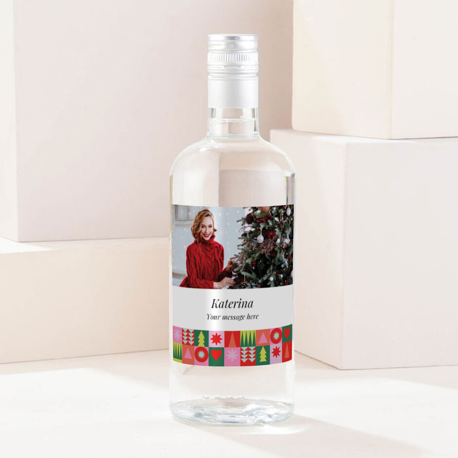 Photo Upload With a Message Gin - Festive Shapes
