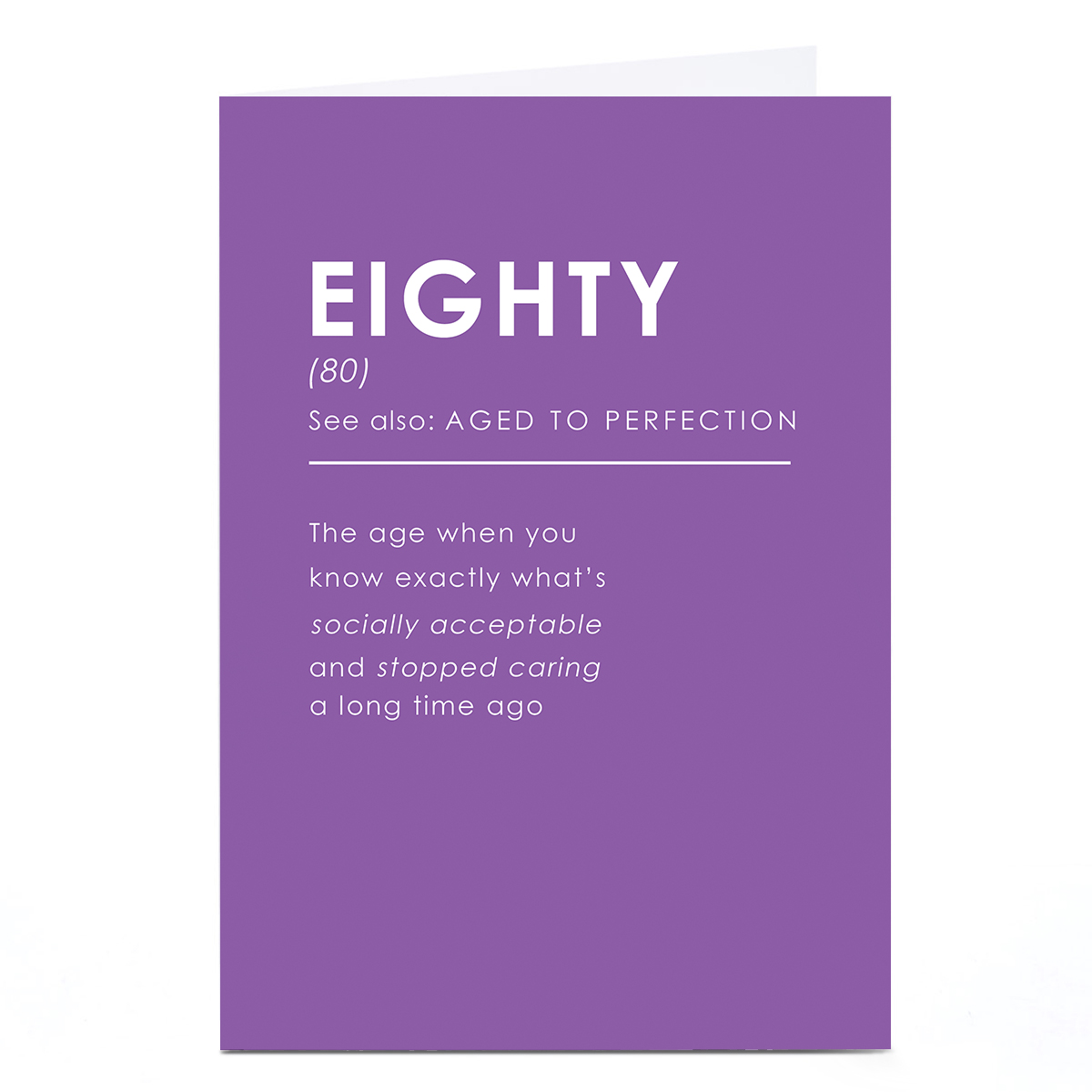 80th Birthday Card - Definition Aged To Perfection