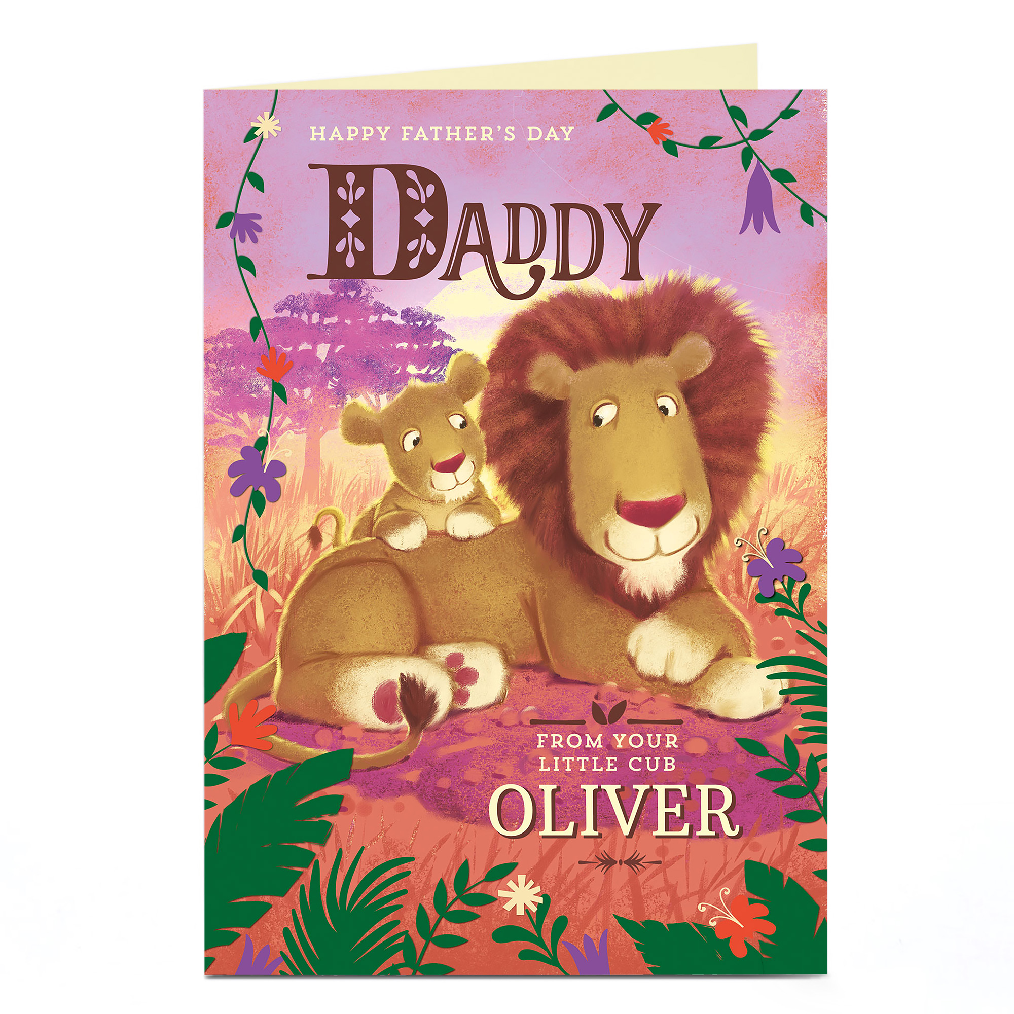 Personalised Father's Day Card - Daddy, Little Lion Cub