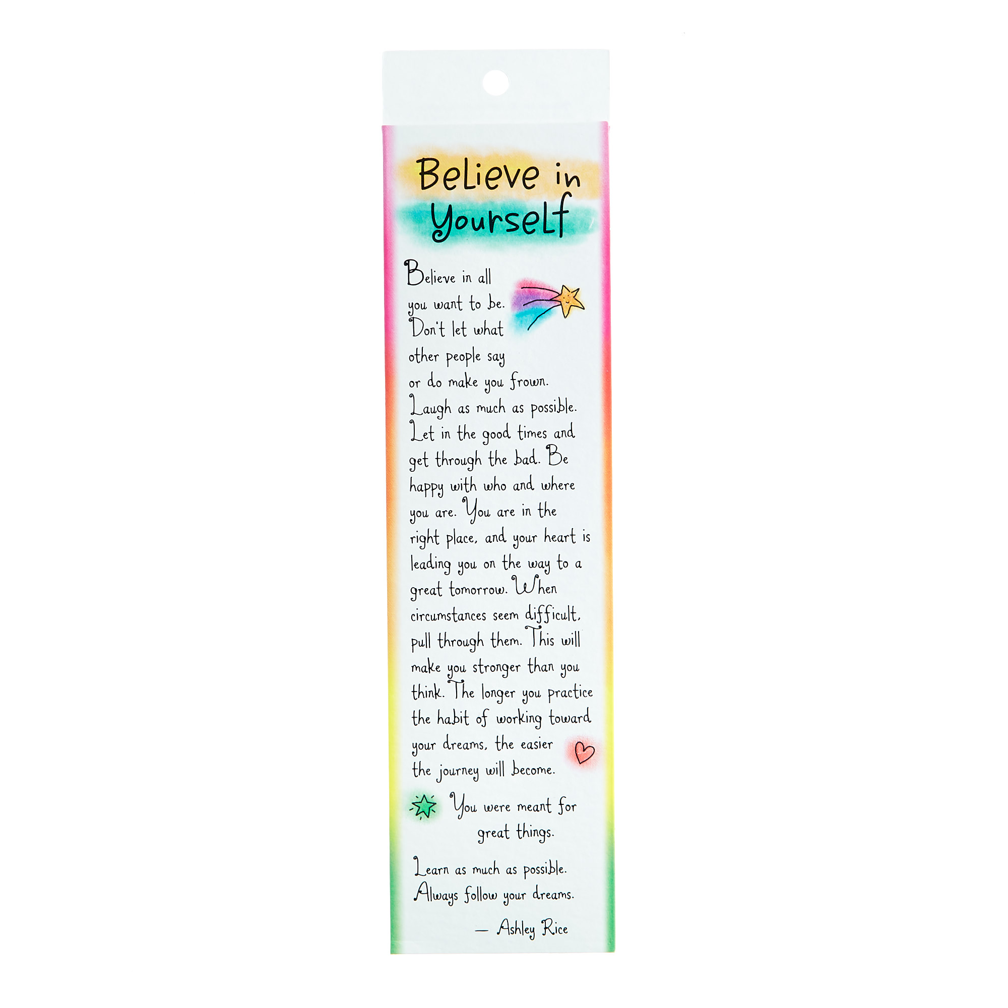 Blue Mountain Arts Bookmark - Believe In Yourself 