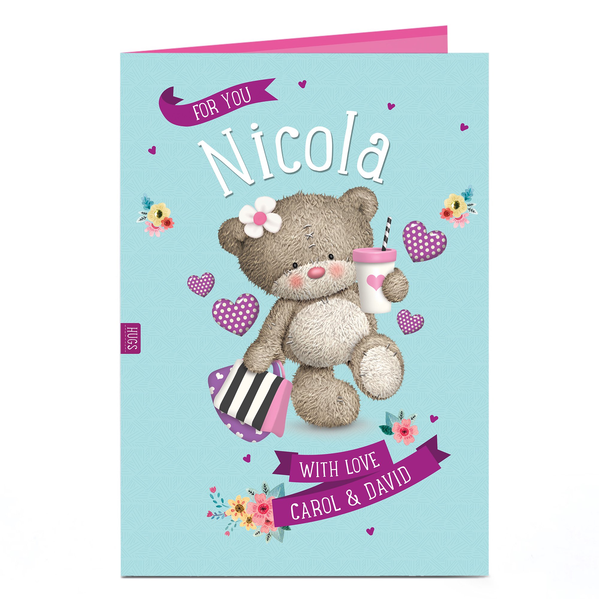 Personalised Hugs Bear Card - With Love