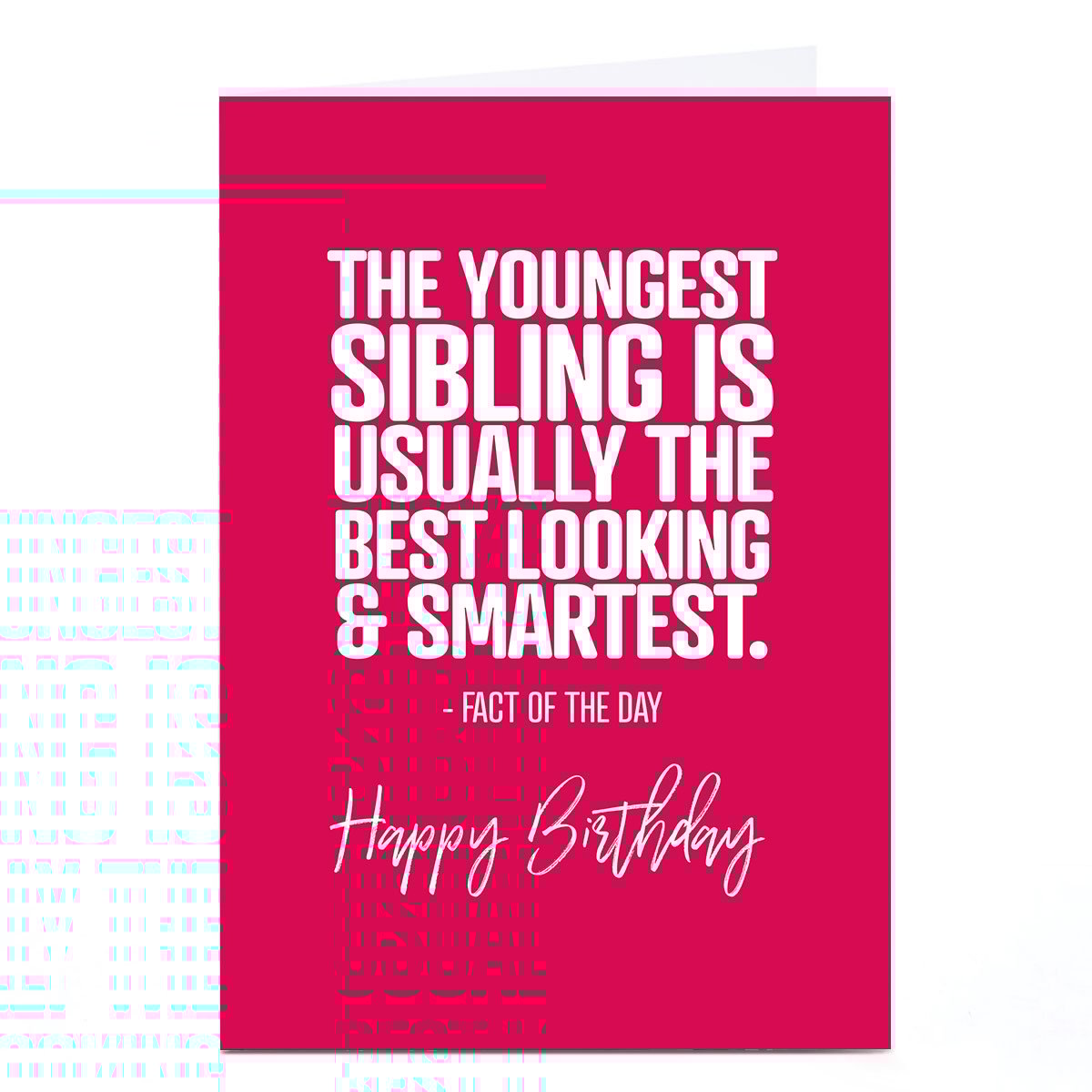 Personalised Punk Birthday Card - Youngest Sibling