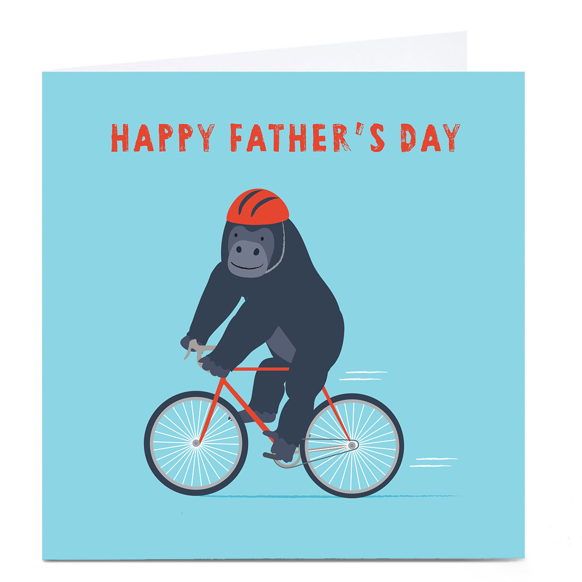 Personalised Klara Hawkins Father's Day Card - Cycling Gorilla