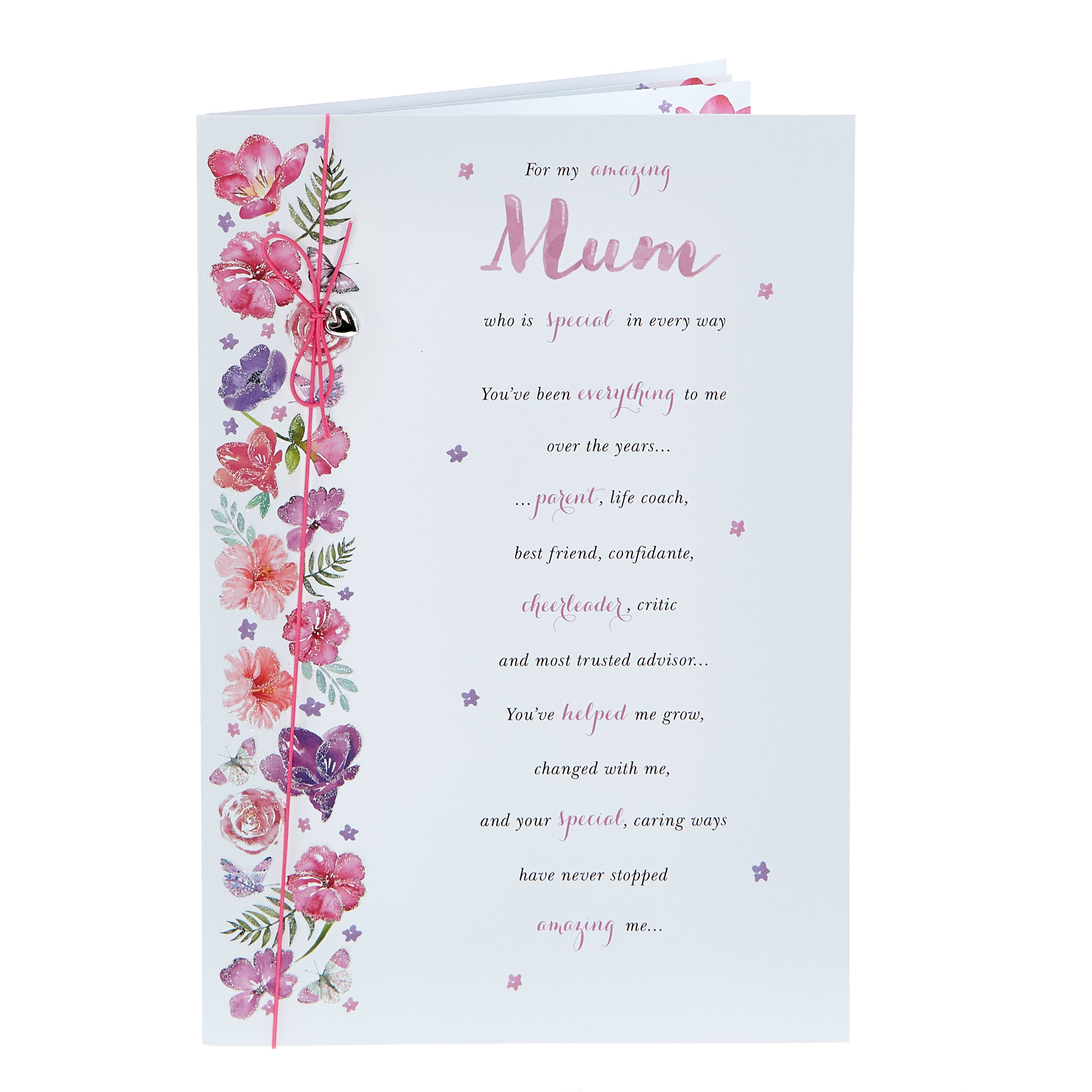 Mother's Day Card - Amazing Mum Pink Flowers