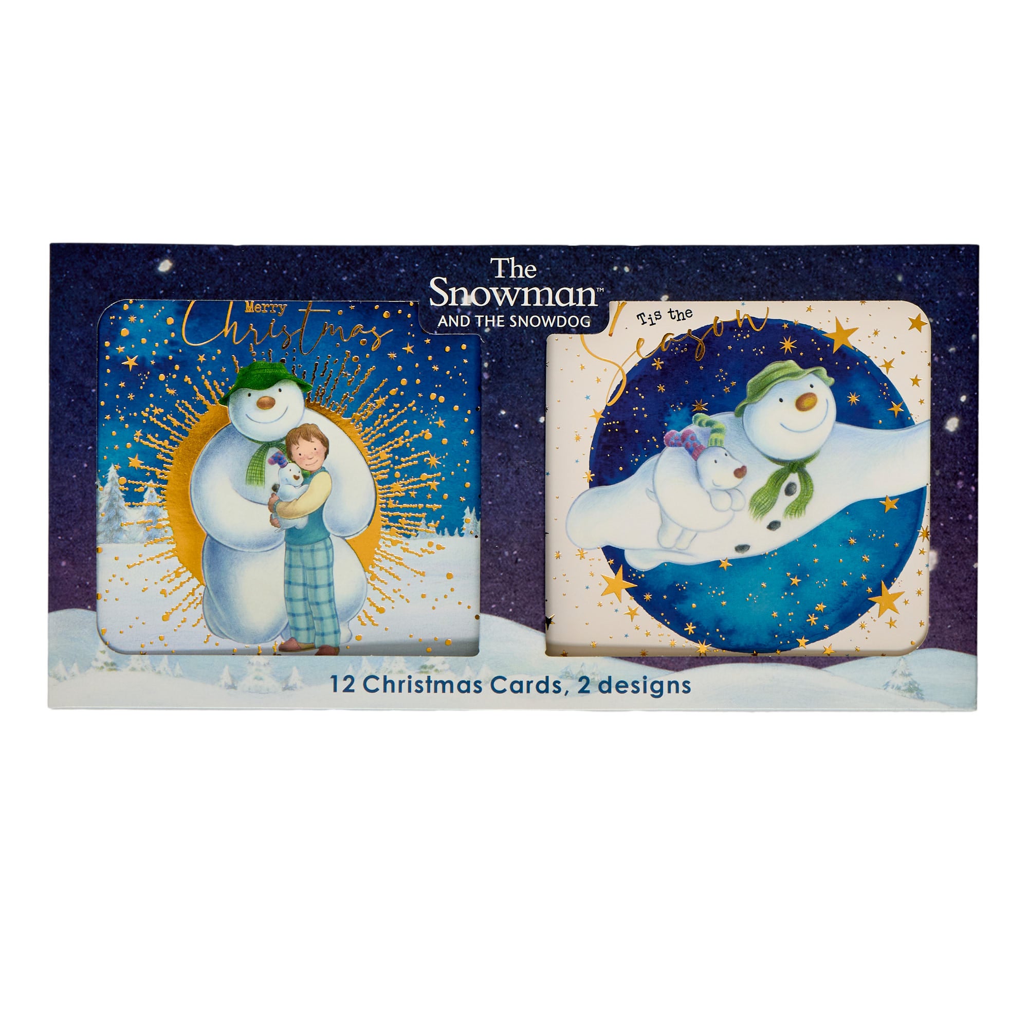 12 The Snowman & The Snowdog Christmas Cards - 2 Designs