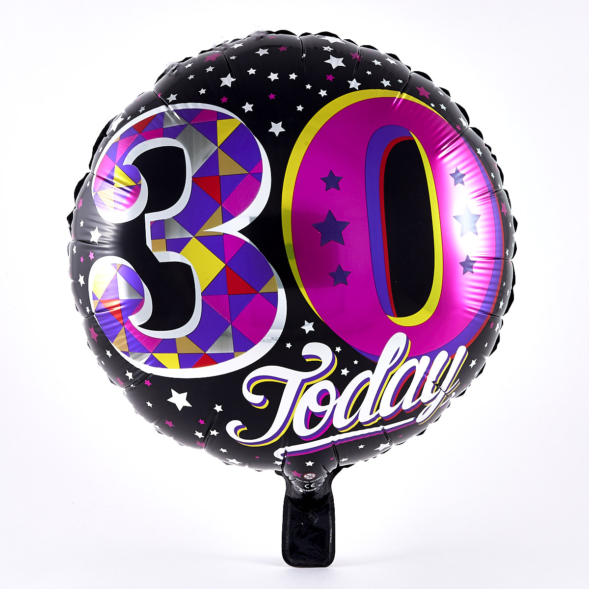30 Today Pink & Black Foil Helium Balloon