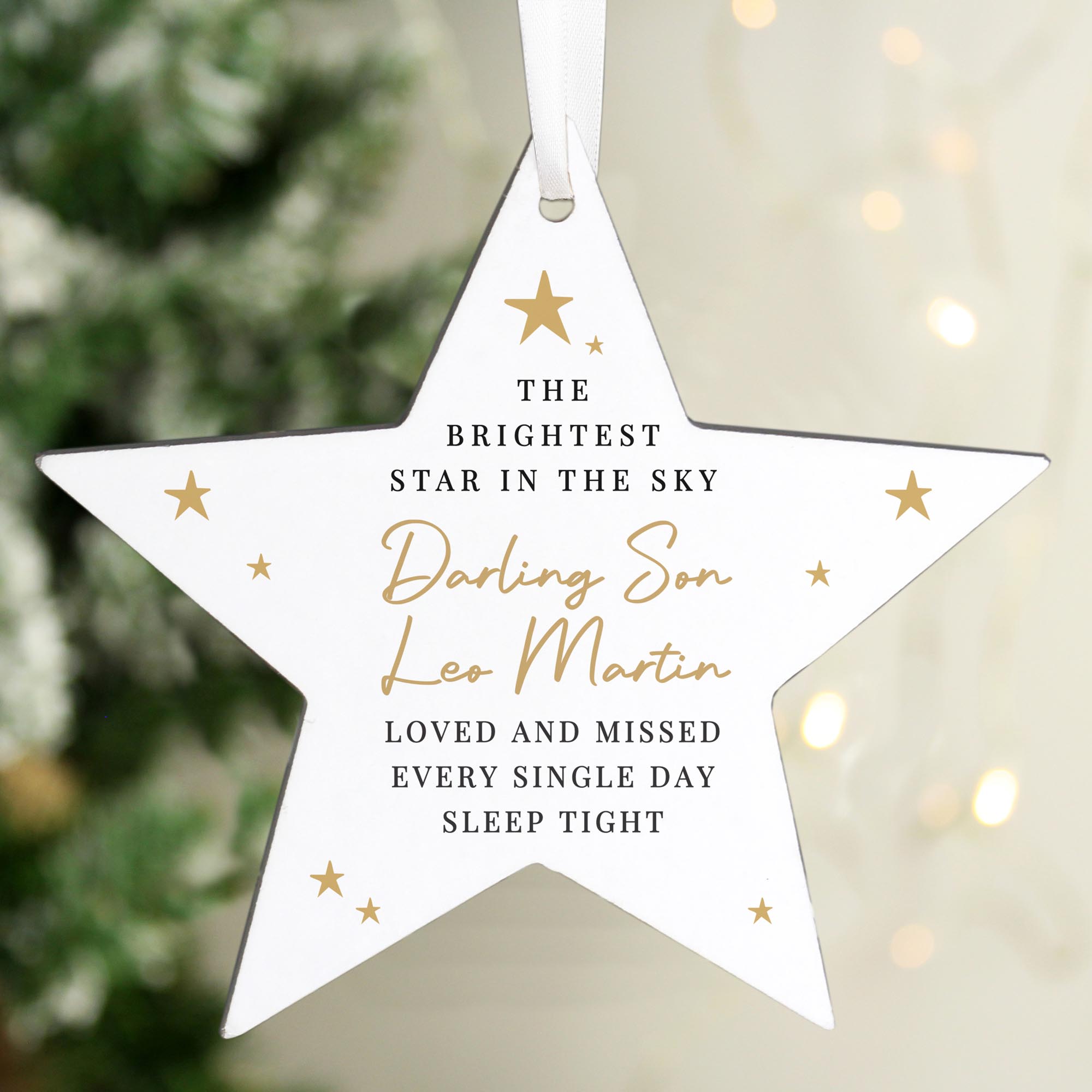 Personalised Christmas Memorial Star Ornament