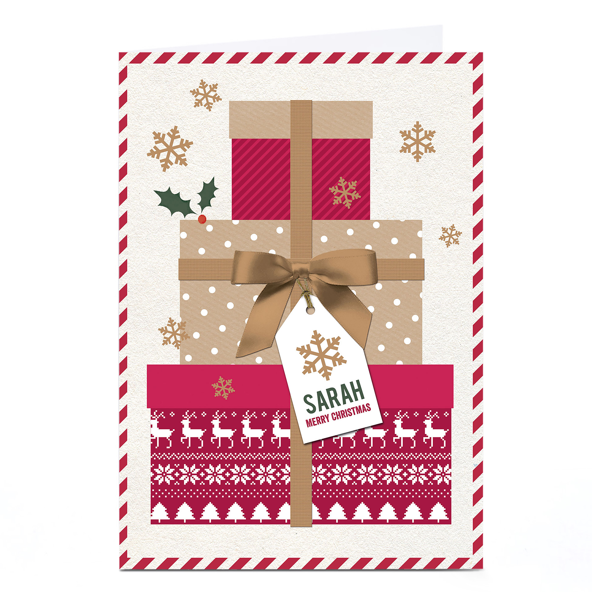 Personalised Christmas Card - Stack Of Presents