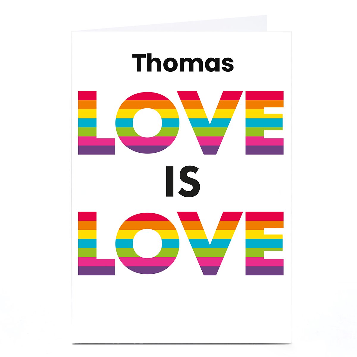 Personalised Hello Munki Valentine's Day Card -  Love is Love Rainbow