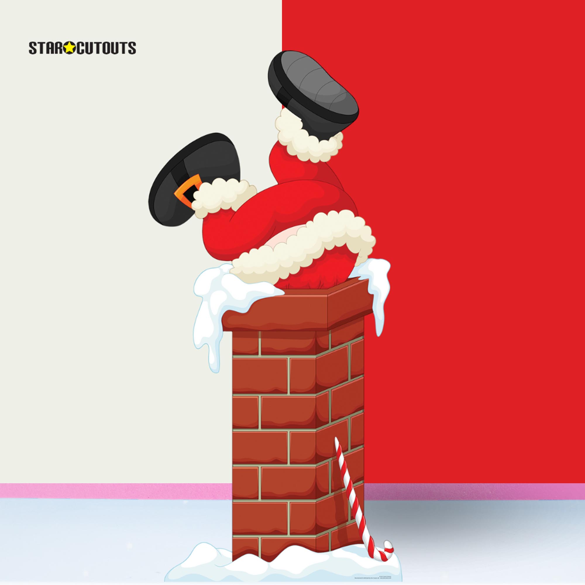 Santa Stuck in Chimney Cardboard Cutout 