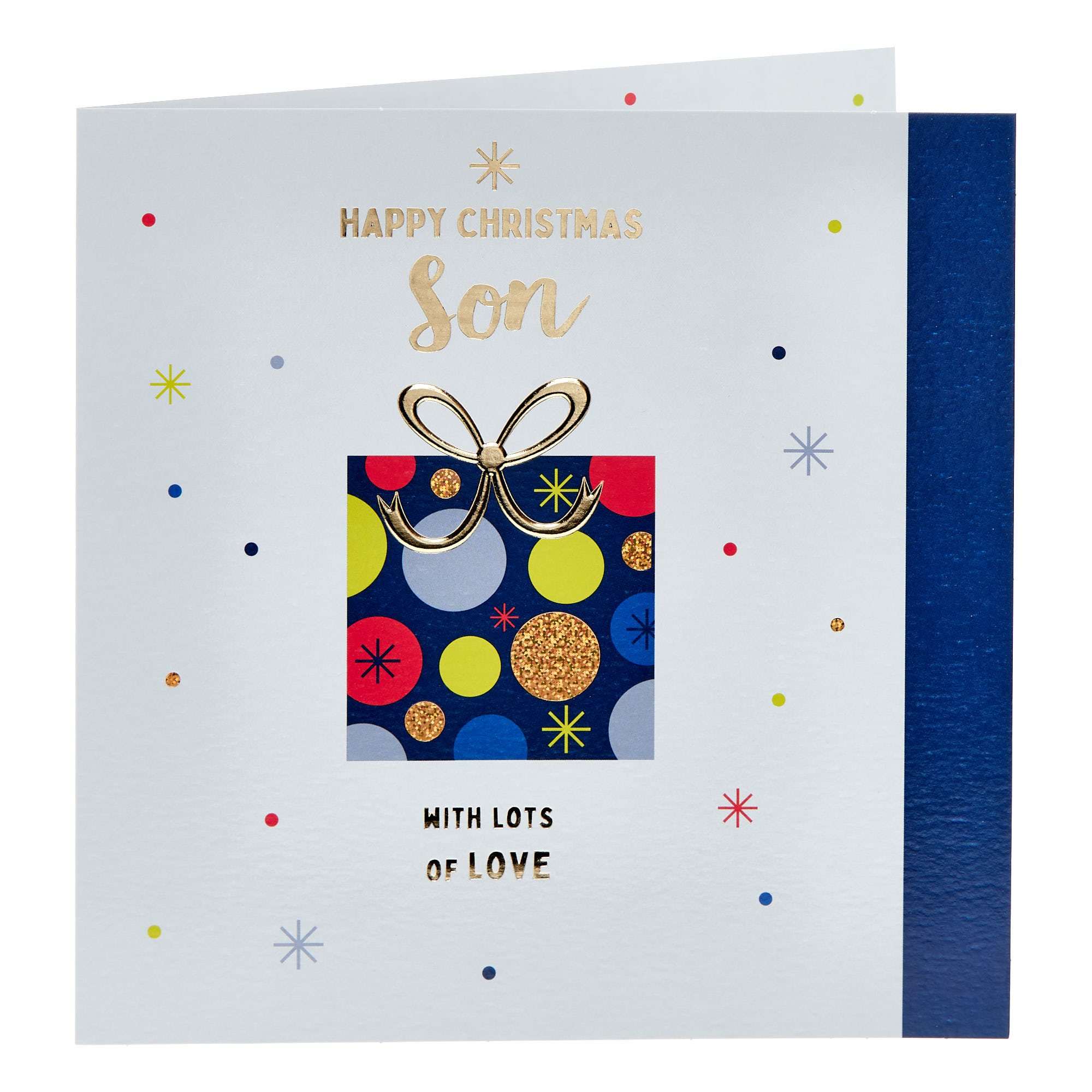 Platinum Son Polka-Dot Present Christmas Card