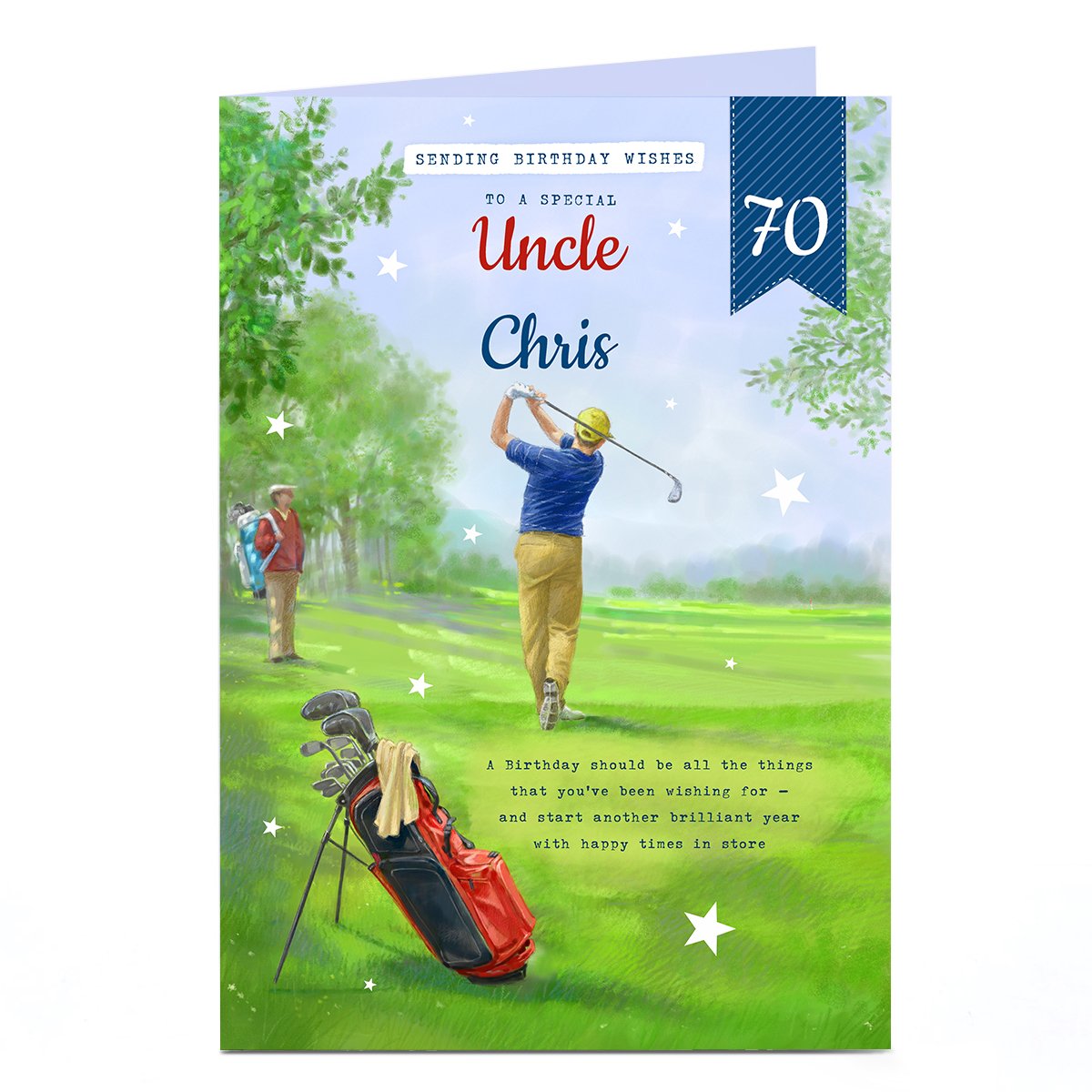 Personalised Birthday Card -Uncle  To A Special Golfer