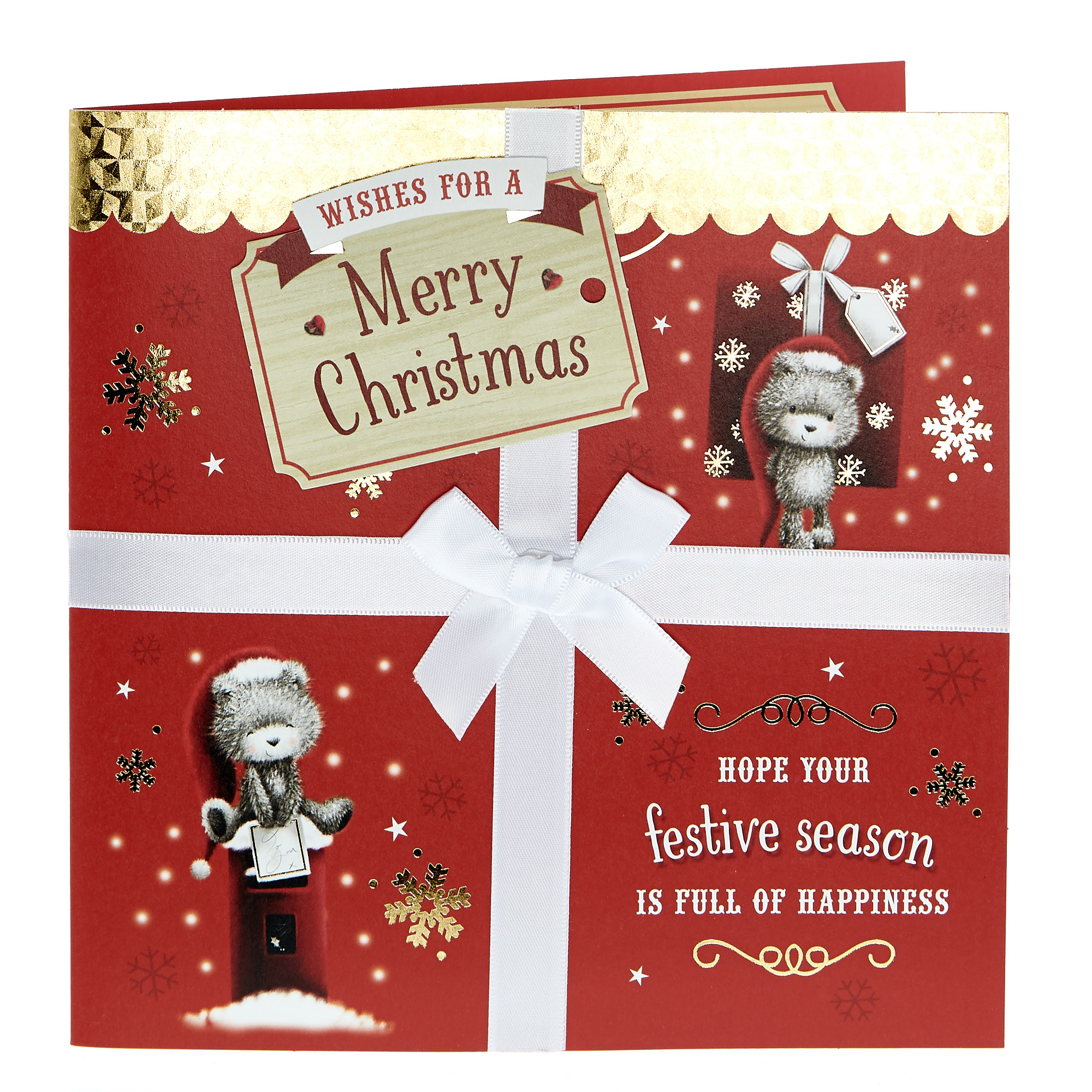 Exquisite Collection Christmas Card - Festive Bear