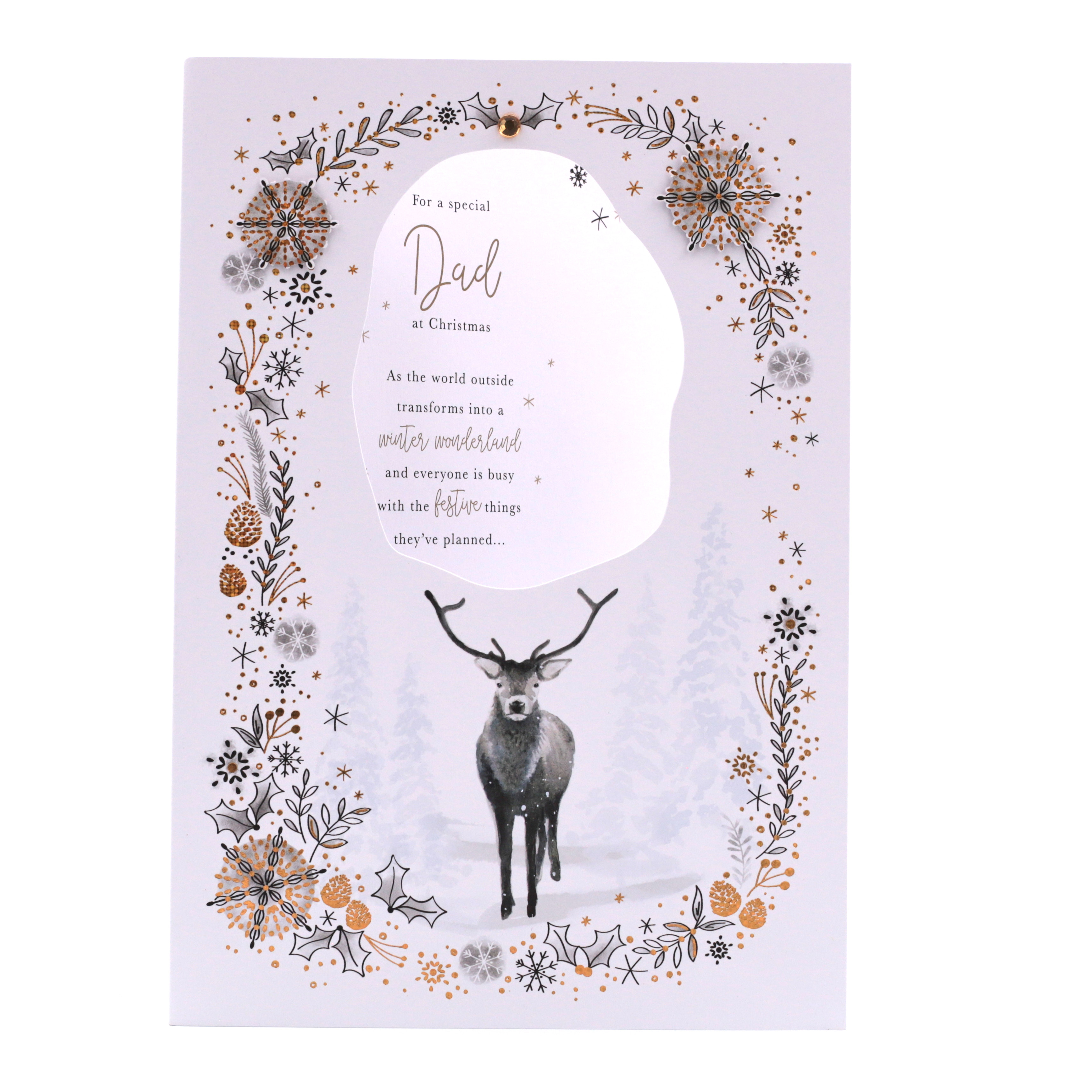 Christmas Card - Dad, Traditional Christmas Stag