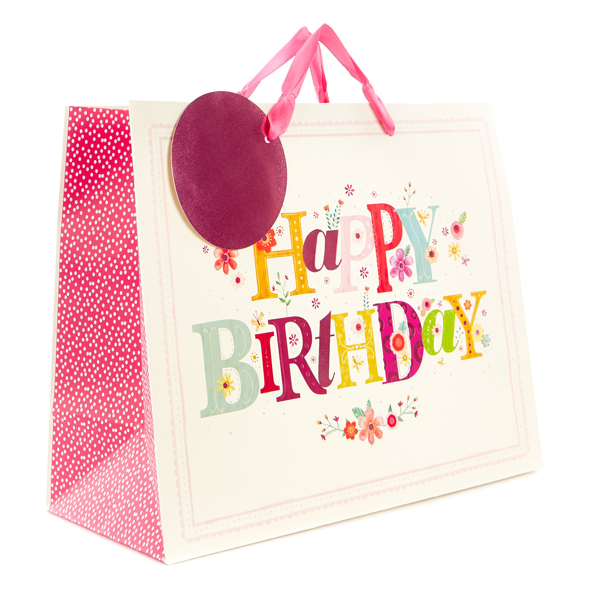 buy medium floral happy birthday gift bag for gbp 129