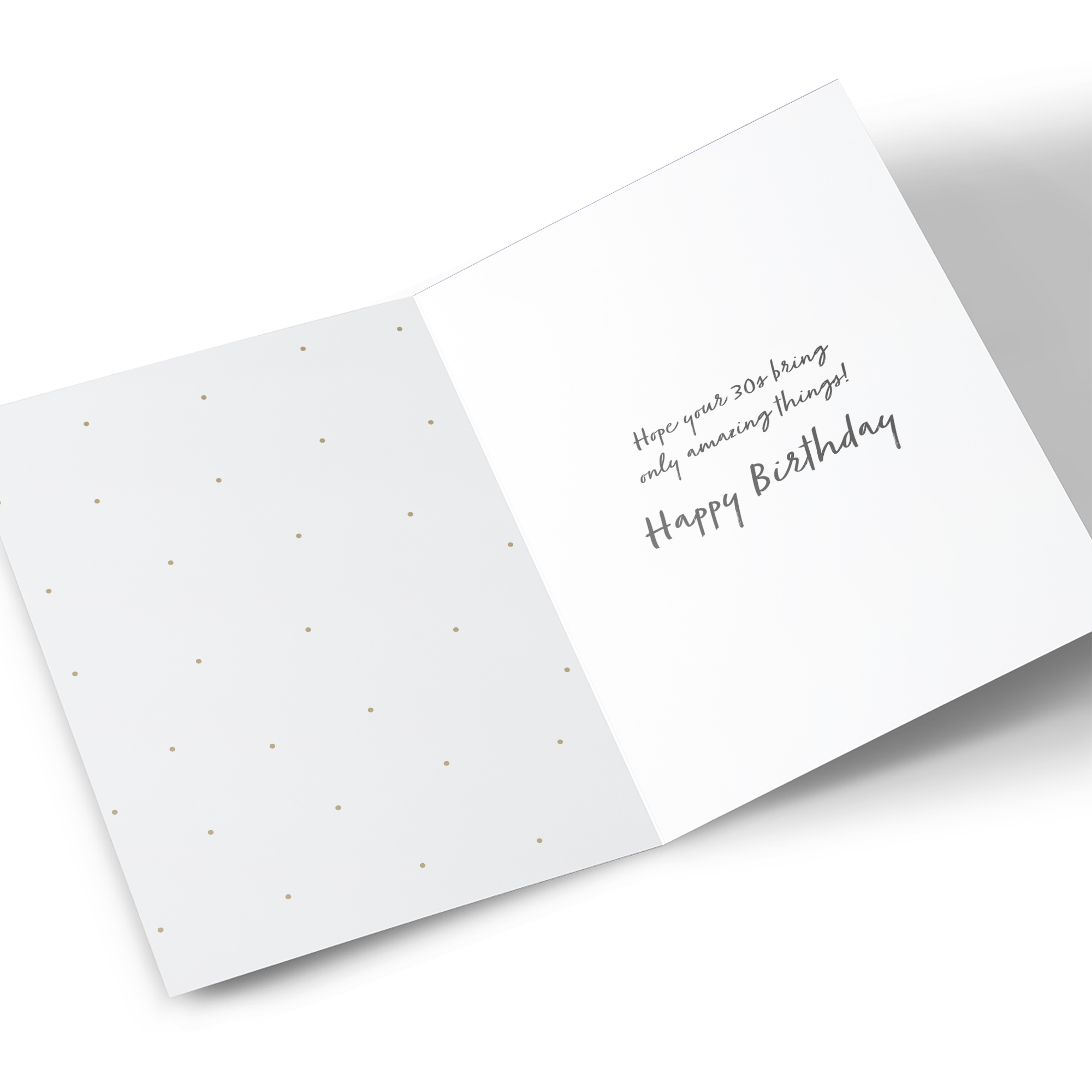 30th Birthday Card - Gold And Silver Confetti