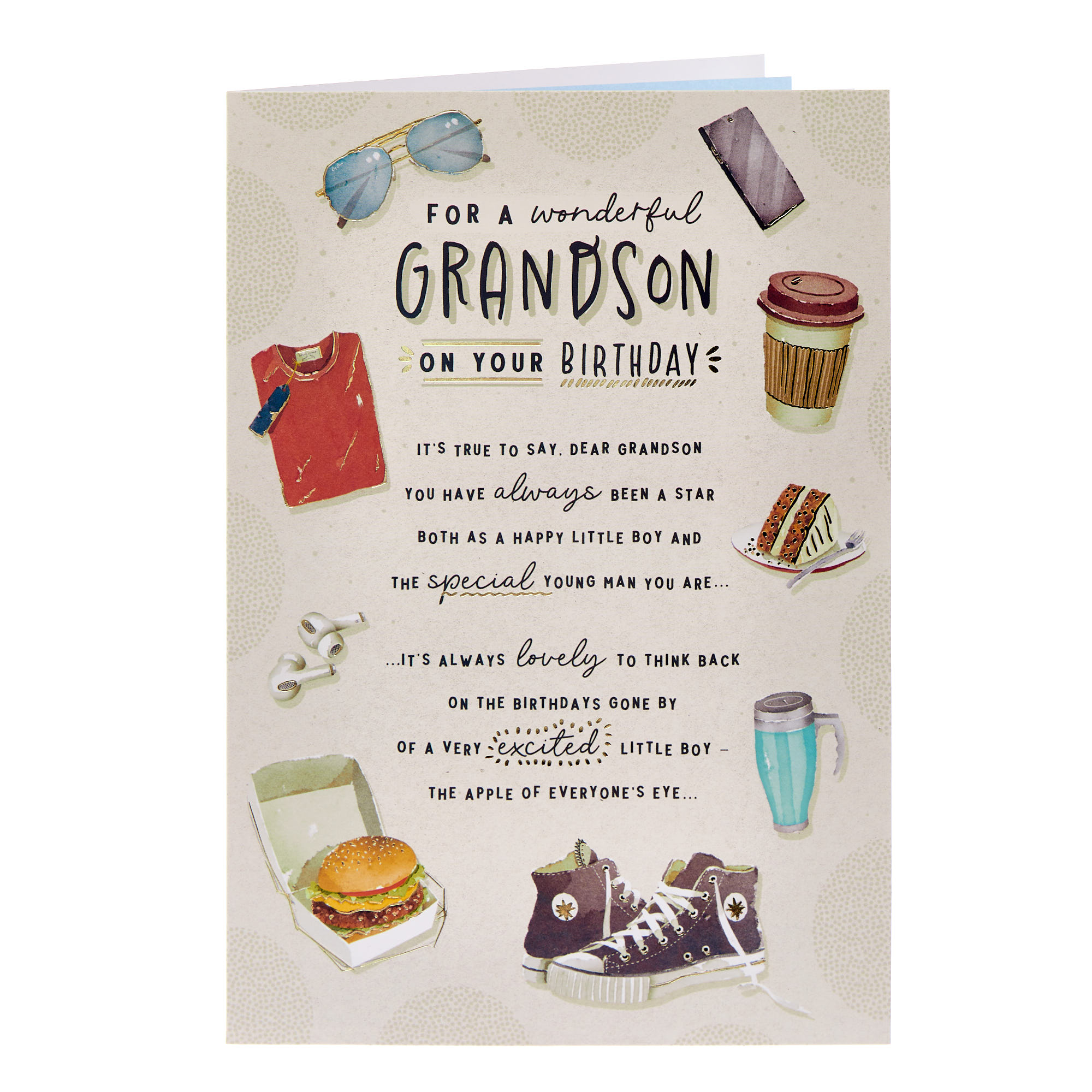 Grandson Icons Verse Birthday Card