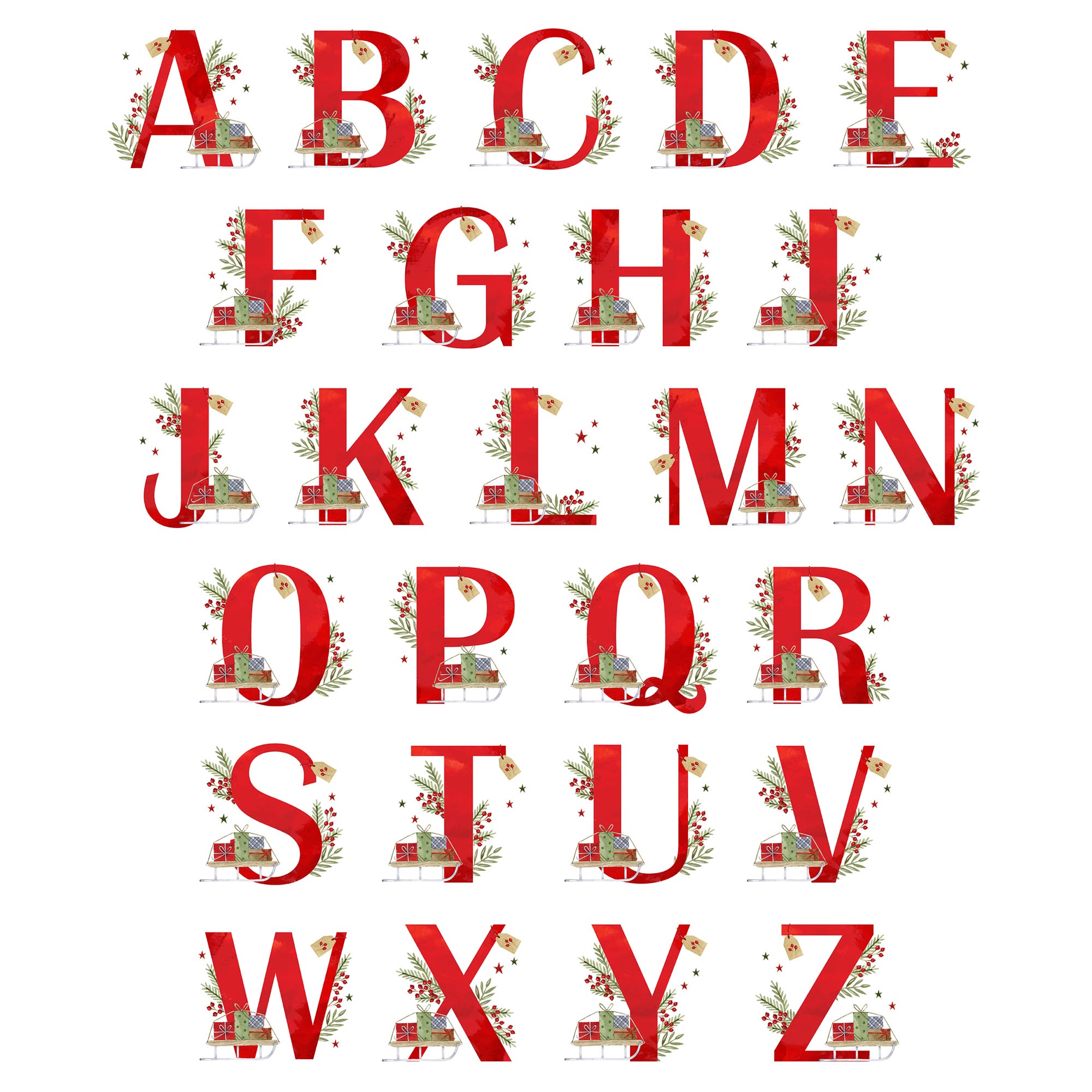 Personalised Christmas Initial Mug