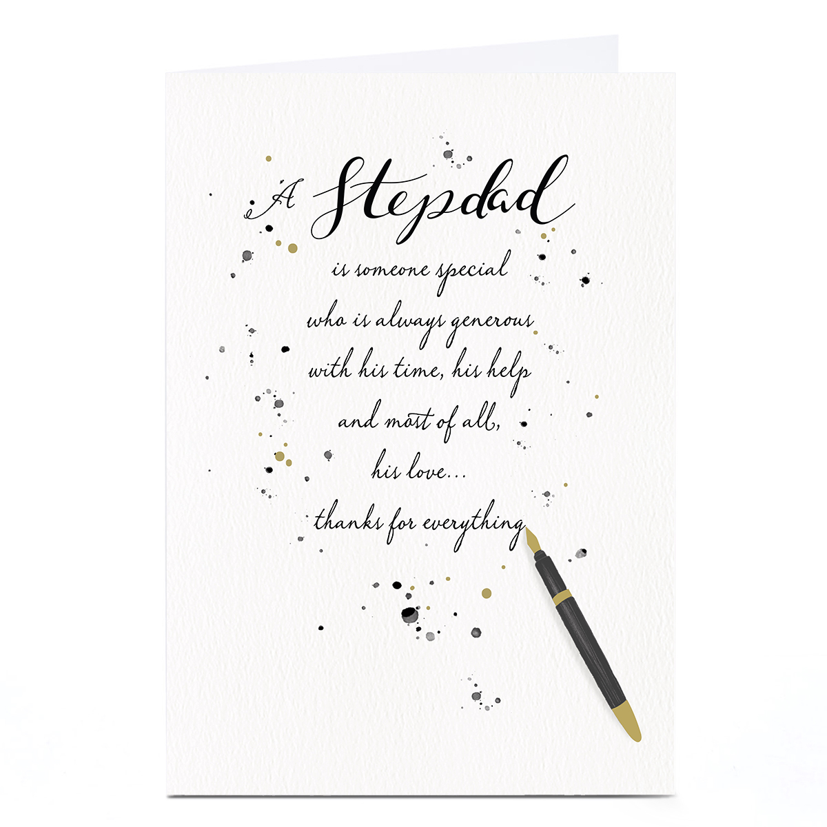 Personalised Father's Day Card - Stepdad, Fountain Pen