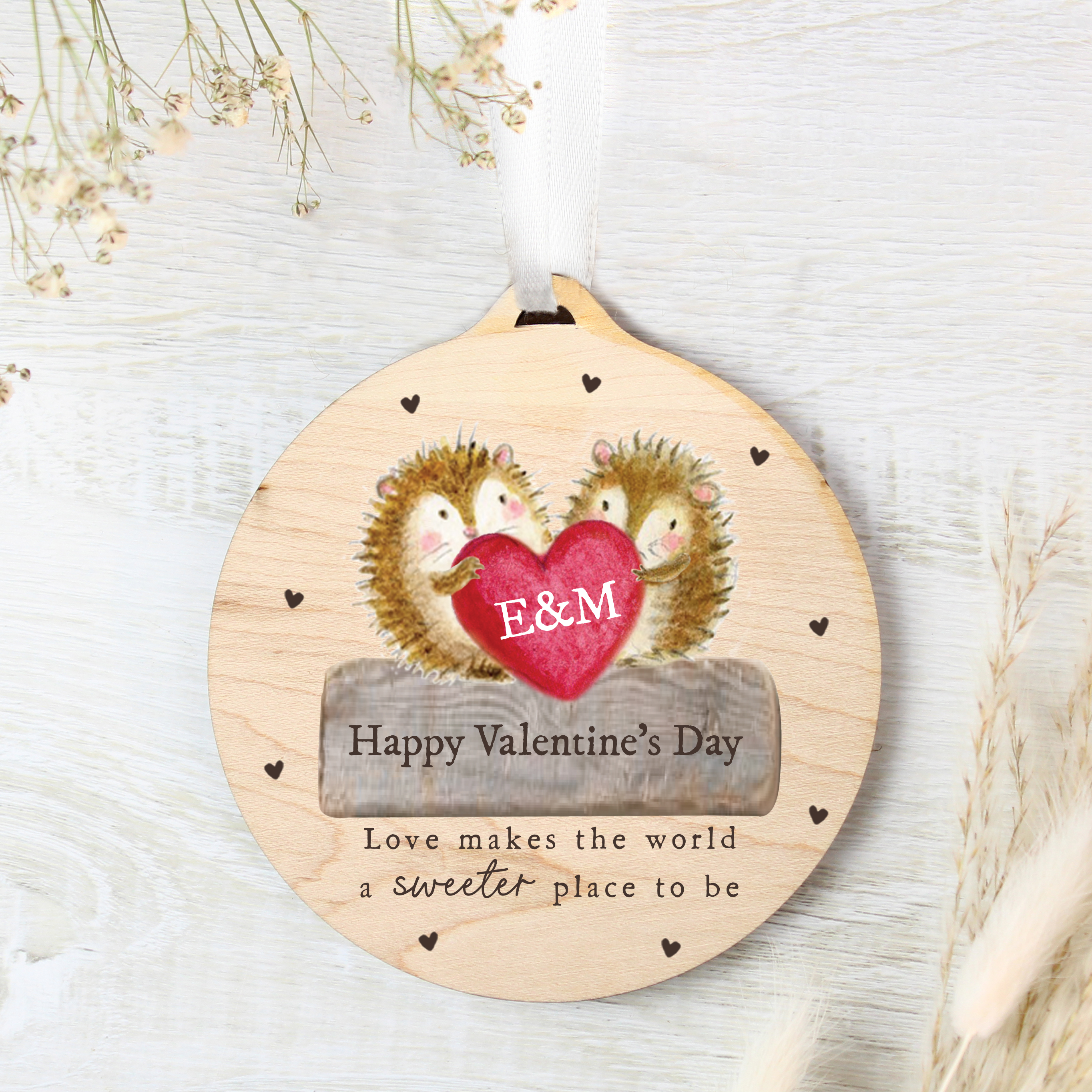 Personalised Love Makes the World Sweeter Hanging Ornament