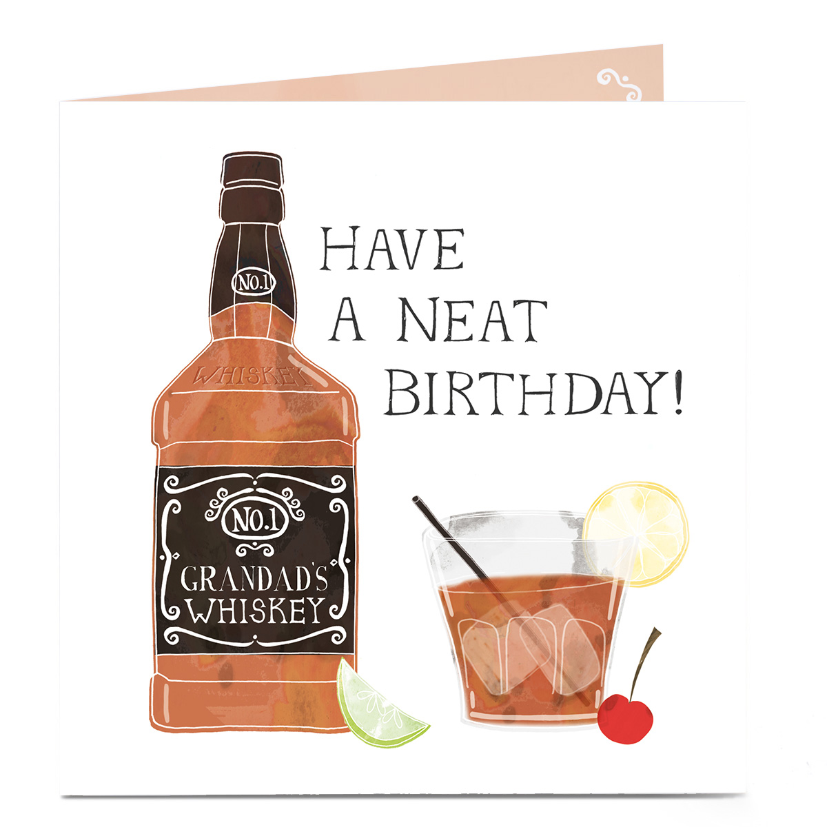 Personalised Birthday Card - Neat Whiskey [Grandad]