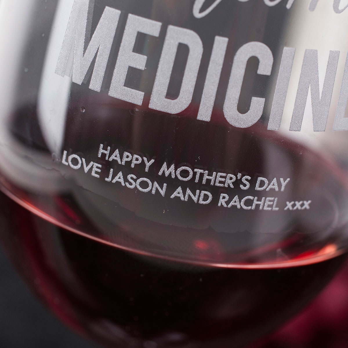 Personalised Mum's Medicine Wine Glass