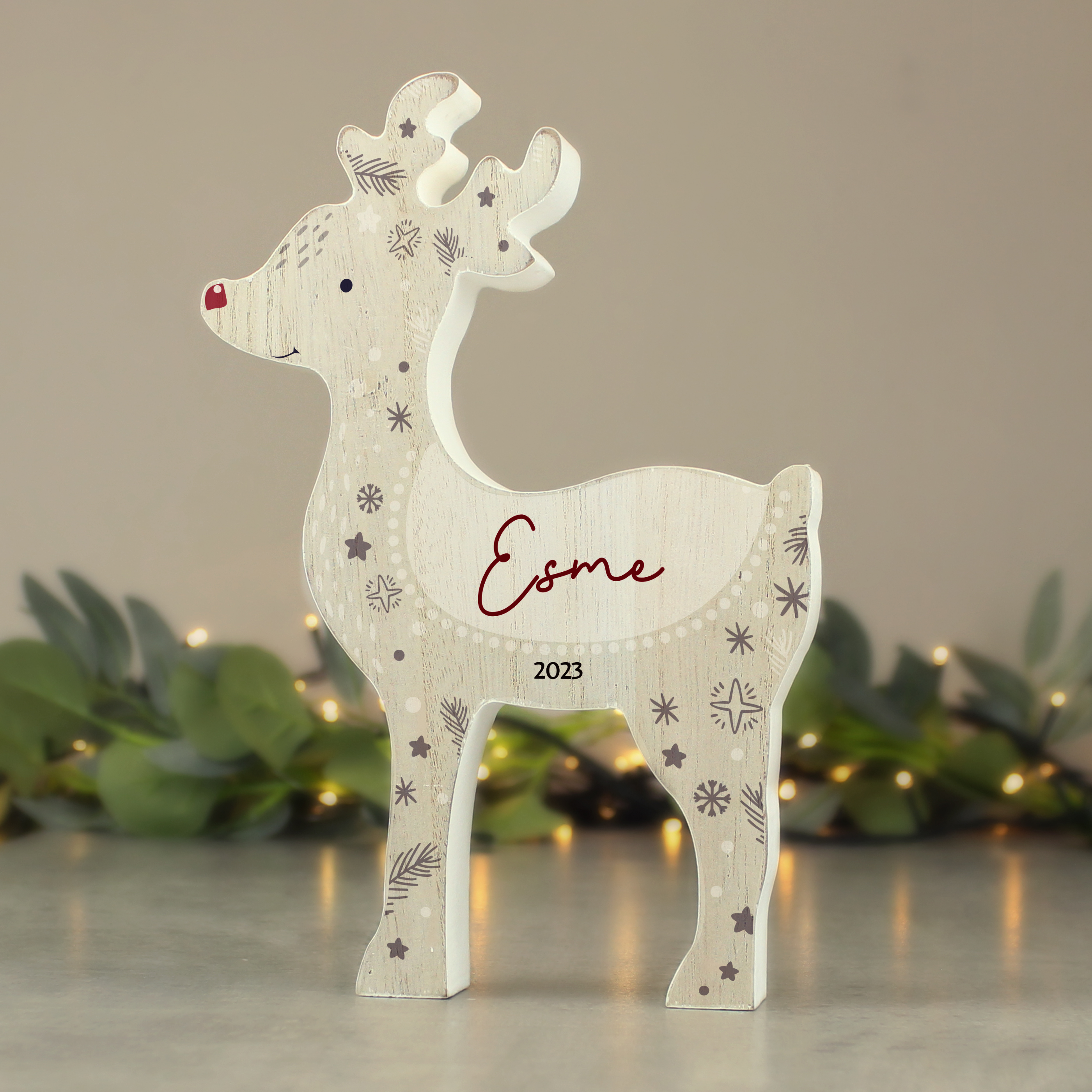 Personalised Red Nosed Reindeer Ornament