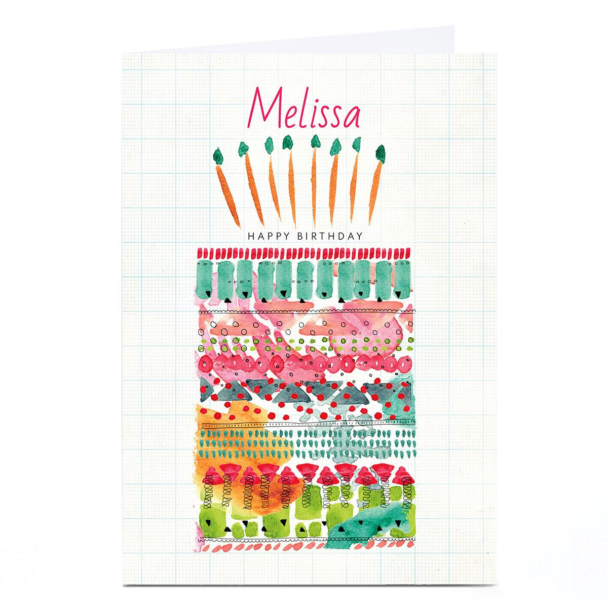 Personalised Rebecca Prinn Birthday Card - Cake