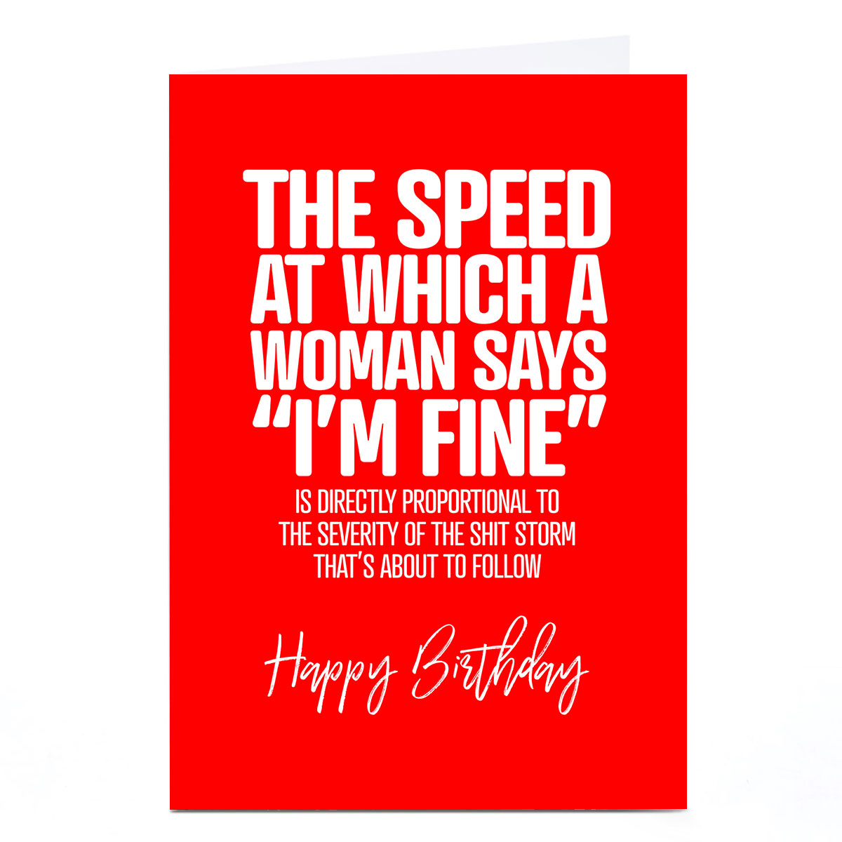 Personalised Punk Birthday Card - I'm Fine ""