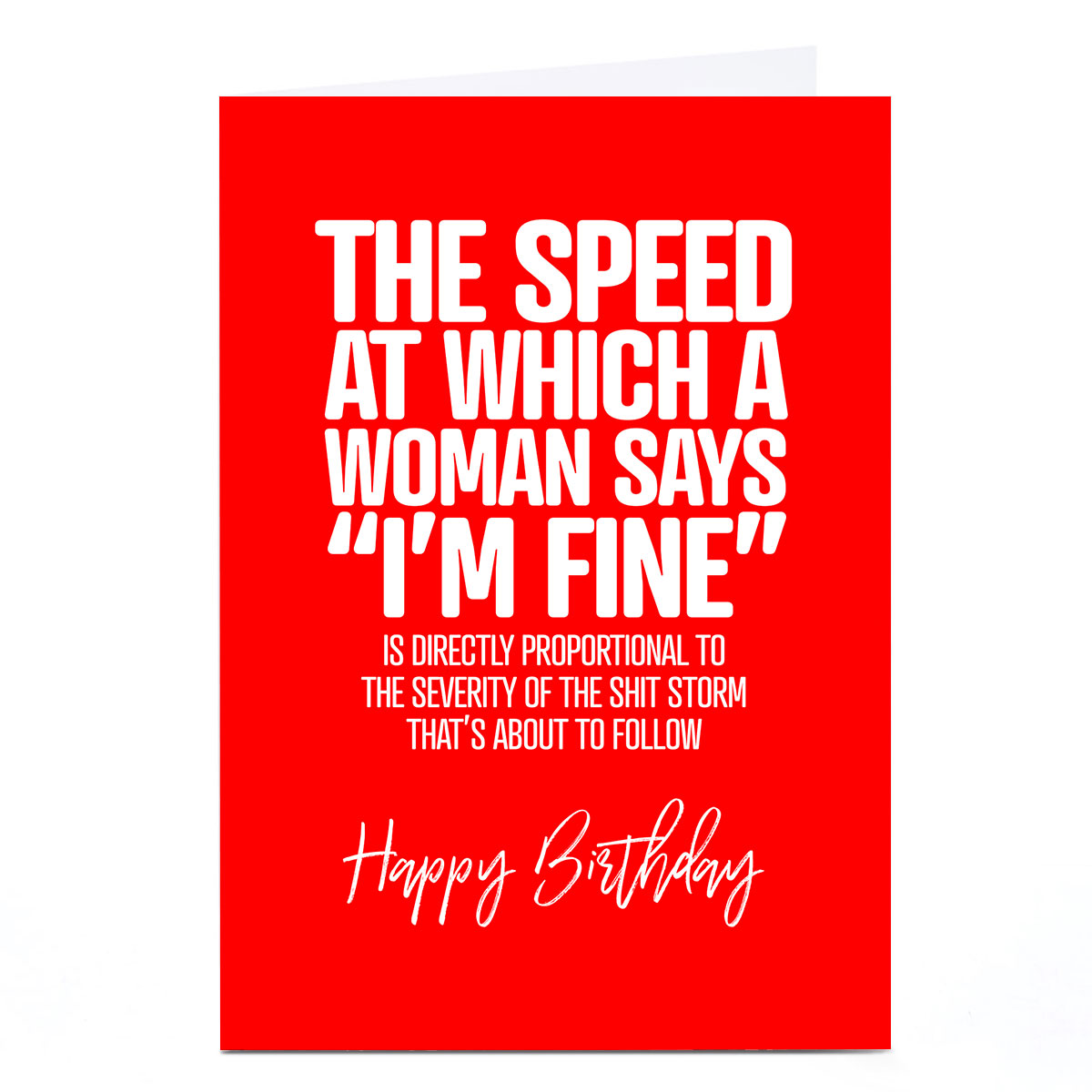 Personalised Punk Birthday Card - I'm Fine