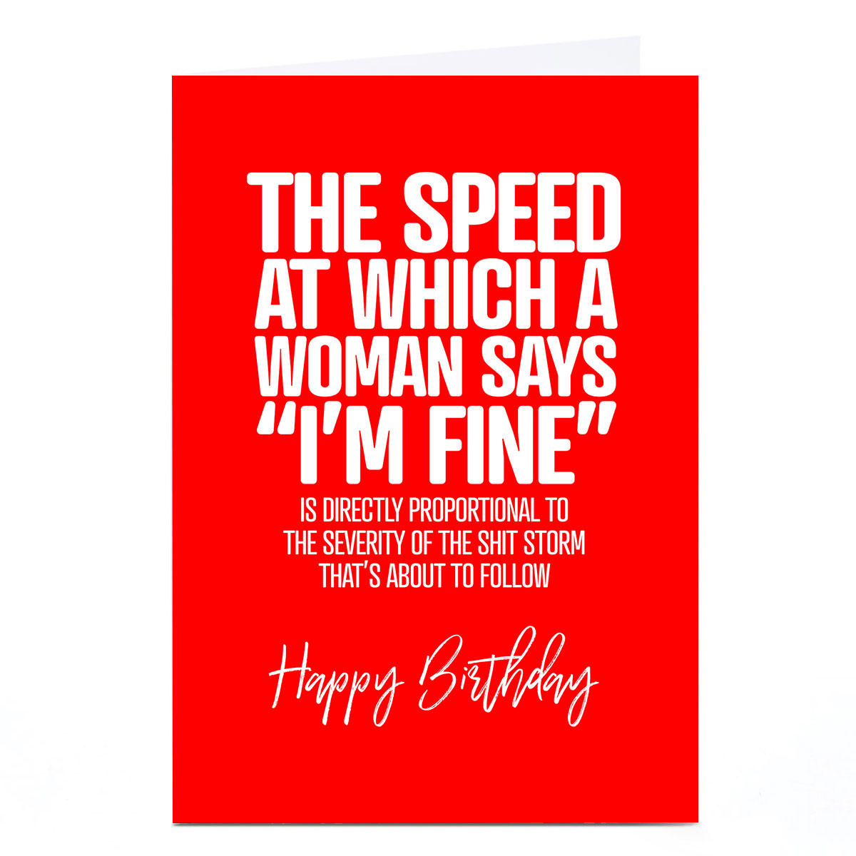 Personalised Punk Birthday Card - I'm Fine"" 