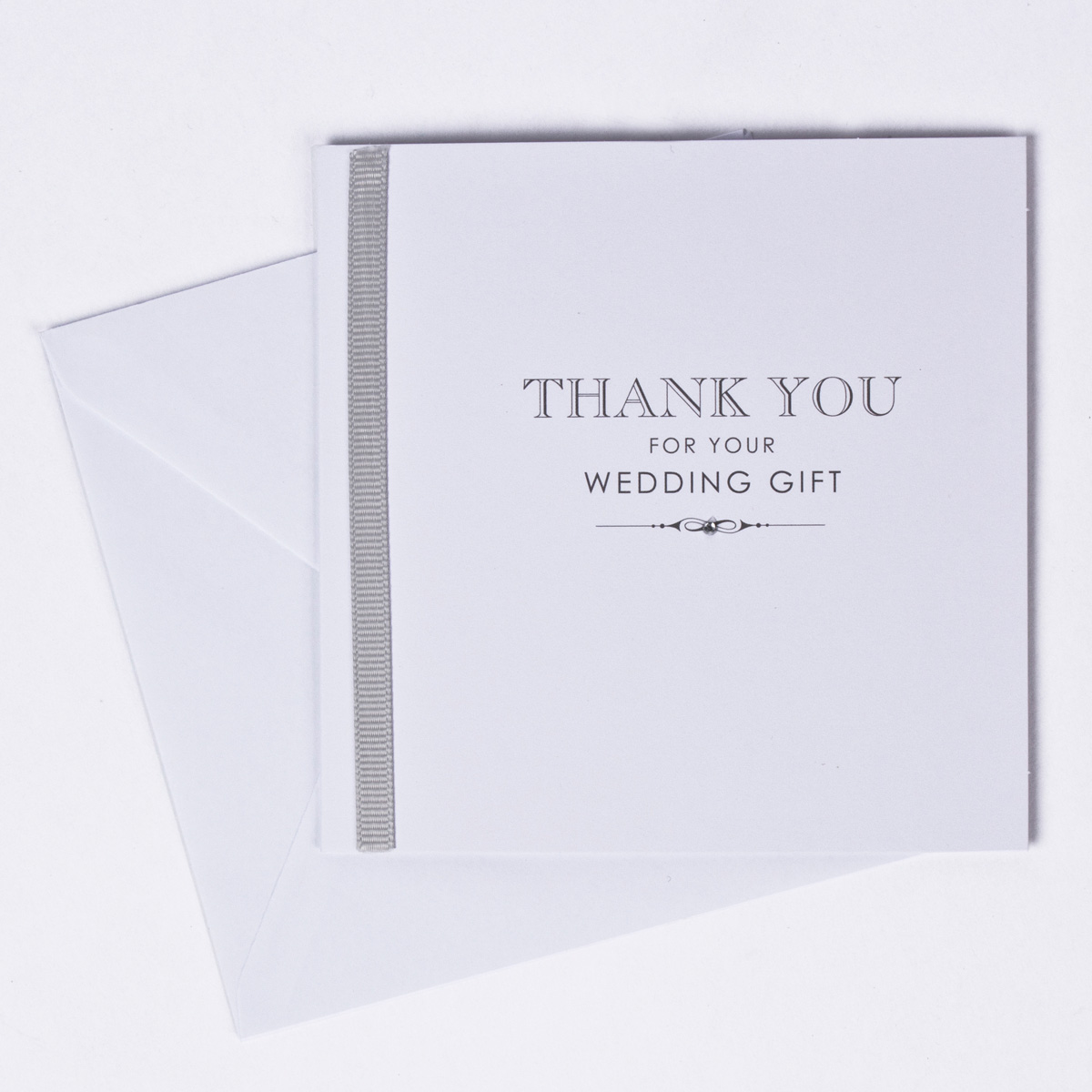 White Wedding Gift Thank You Cards, Pack of 10
