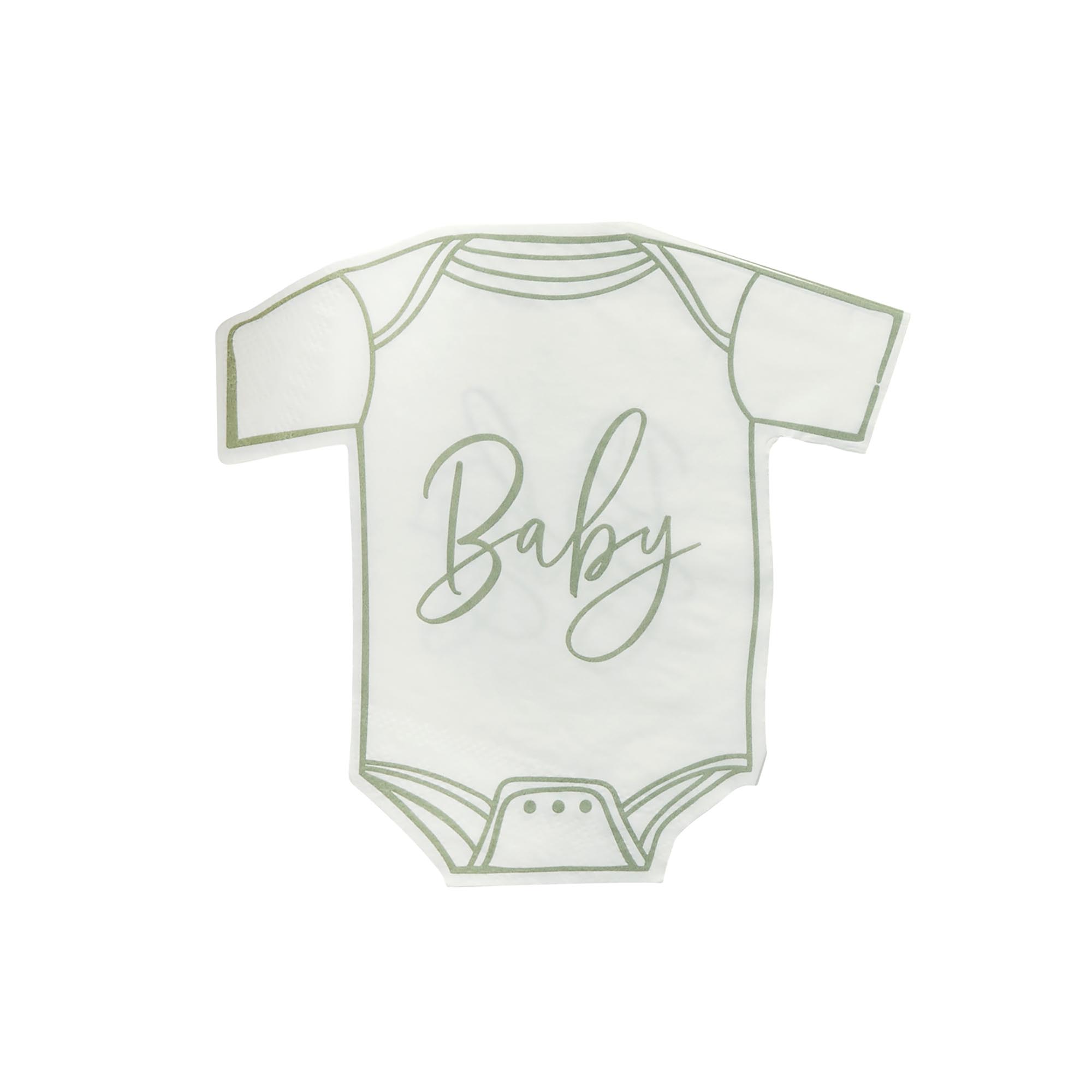Sage Babygrow Paper Napkins - Pack of 16