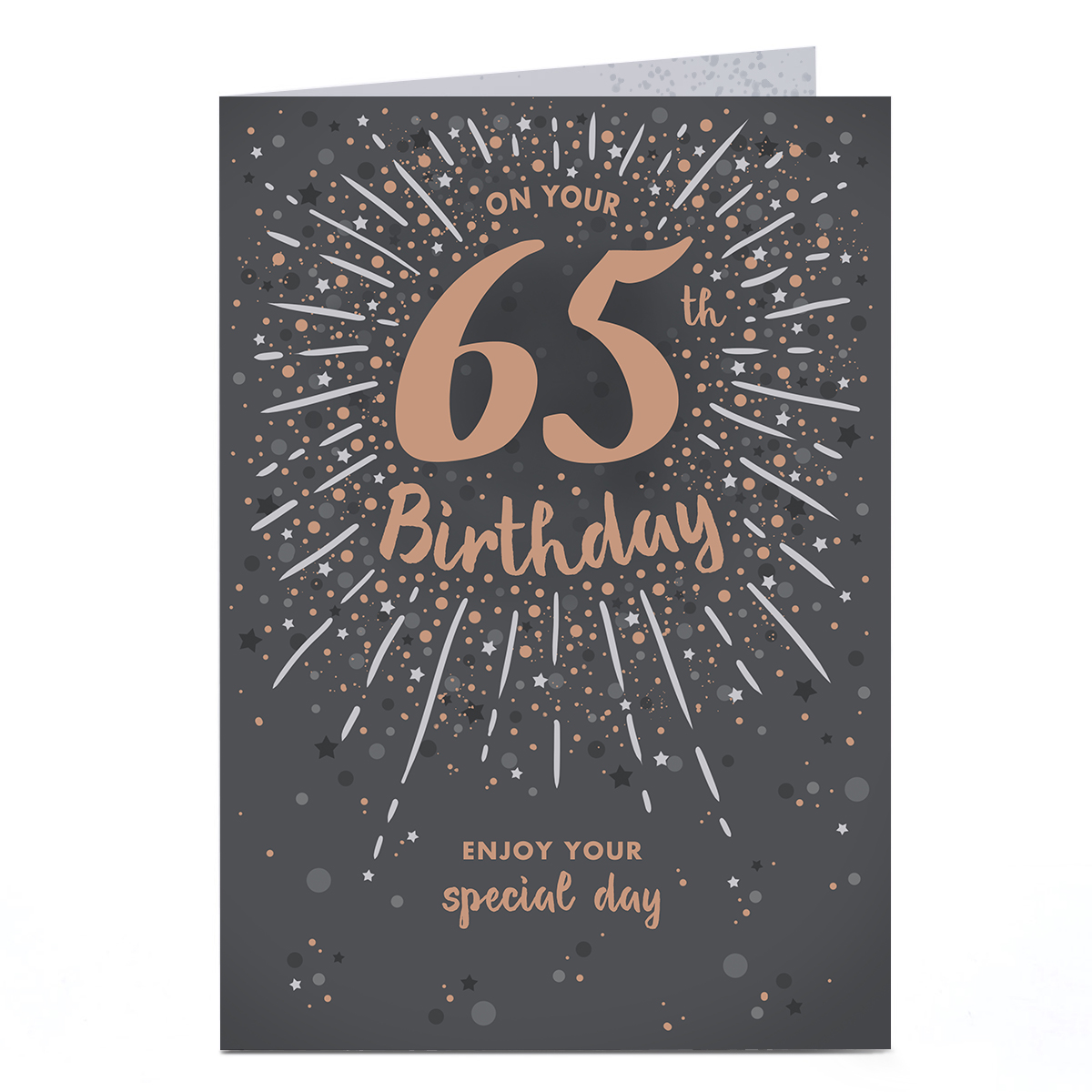 65th Birthday Card - Black and Bronze Special Day