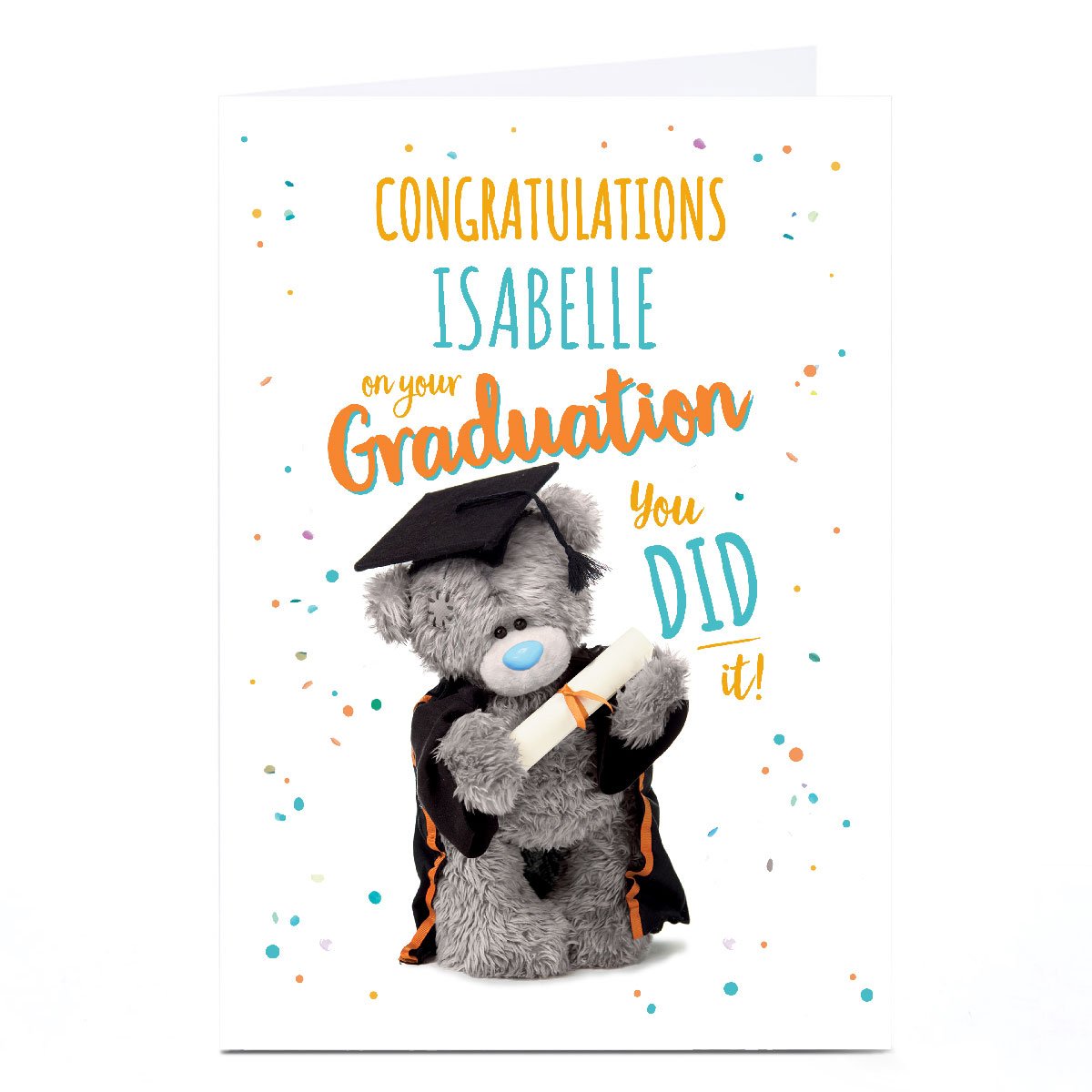 Personalised Tatty Teddy Graduation Card - You Did It